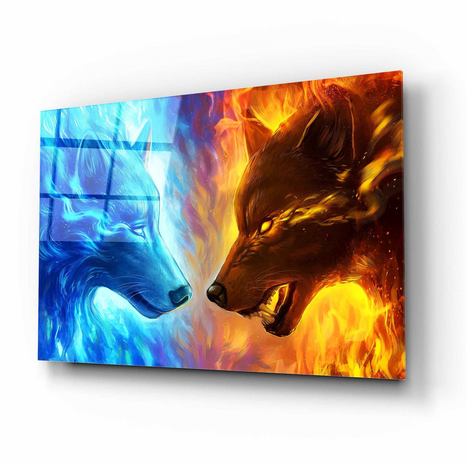 Epic Art 'Fire and Ice' by JoJoesArt, Acrylic Glass Wall Art,16x12