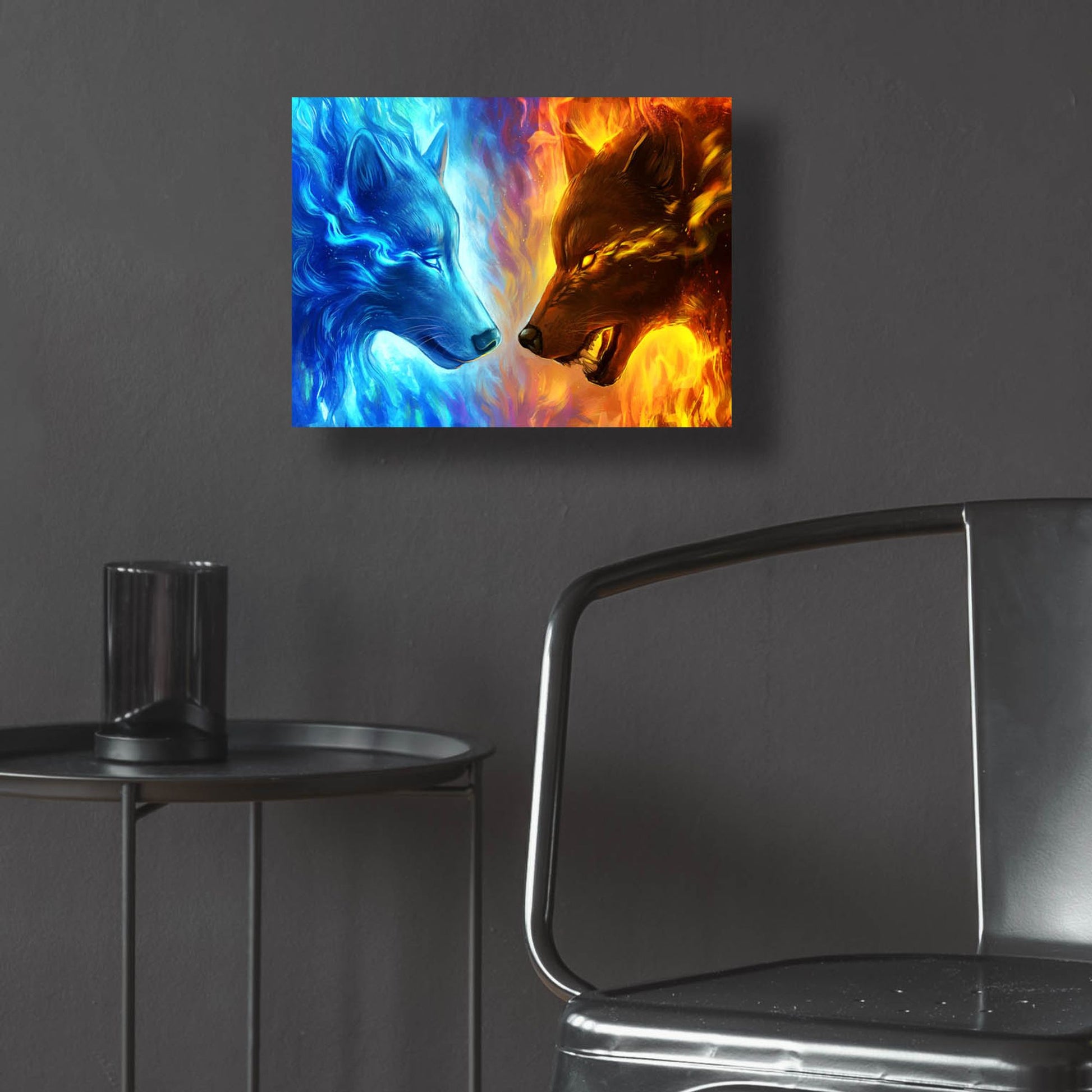 Epic Art 'Fire and Ice' by JoJoesArt, Acrylic Glass Wall Art,16x12