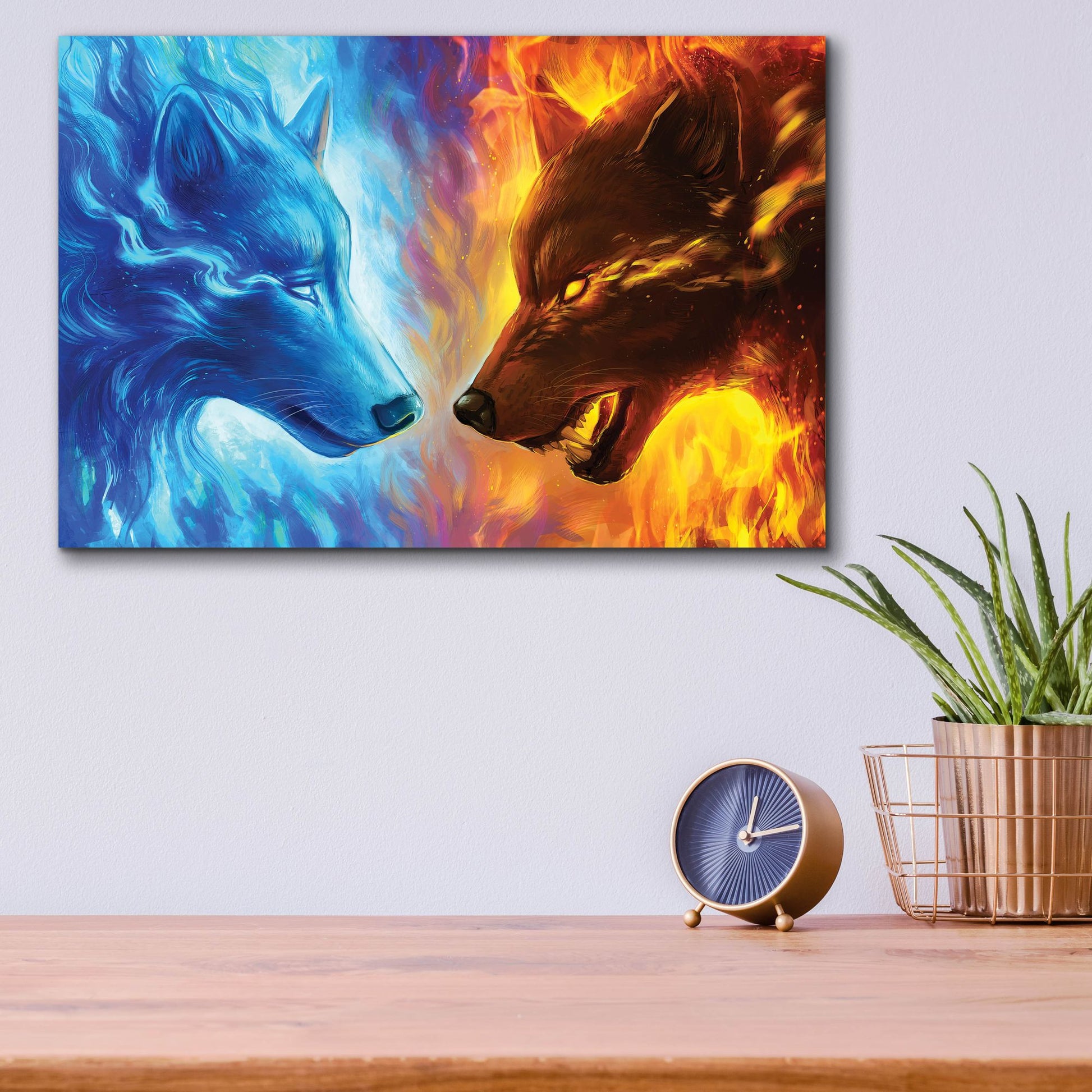 Epic Art 'Fire and Ice' by JoJoesArt, Acrylic Glass Wall Art,16x12