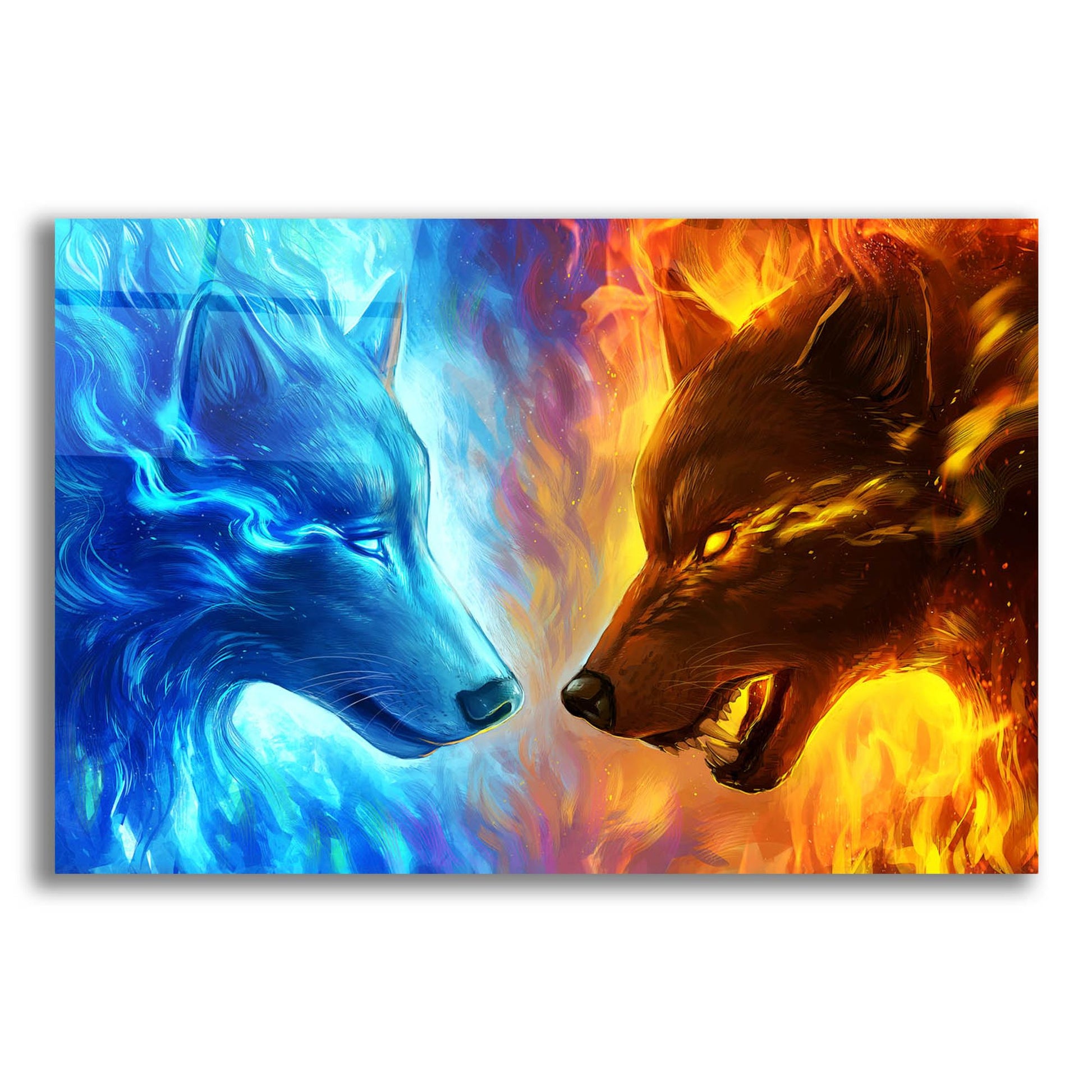 Epic Art 'Fire and Ice' by JoJoesArt, Acrylic Glass Wall Art,16x12