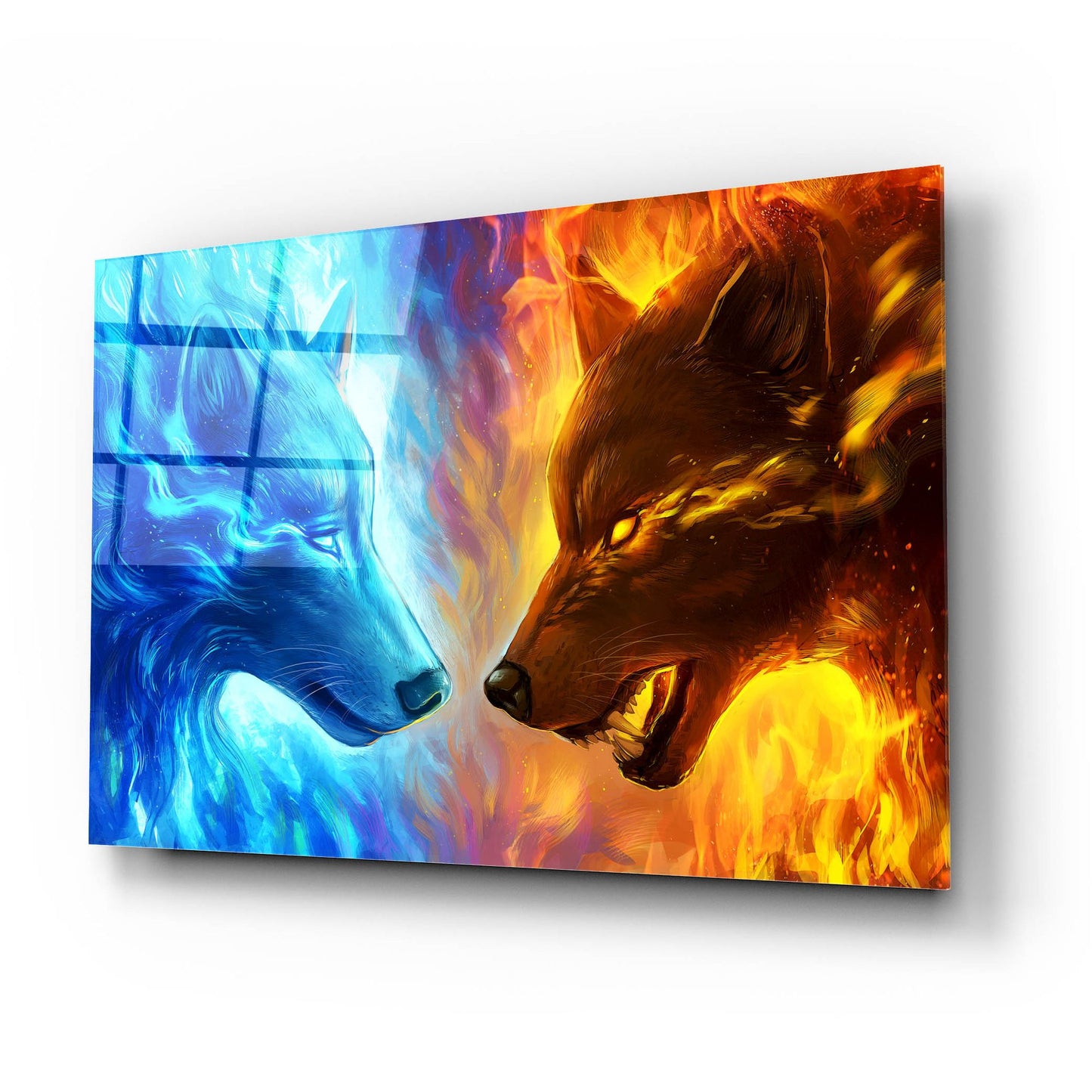 Epic Art 'Fire and Ice' by JoJoesArt, Acrylic Glass Wall Art,24x16