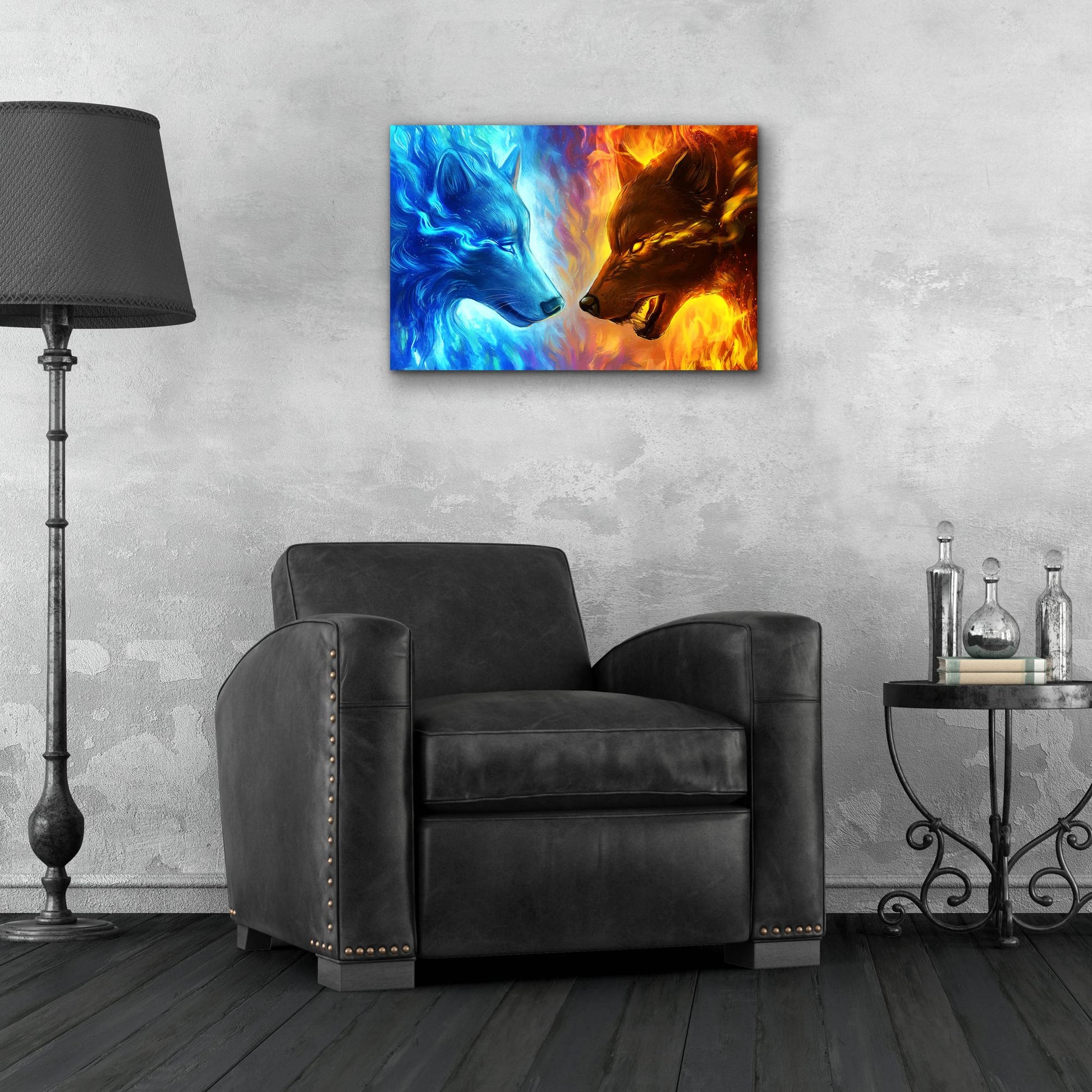 Epic Art 'Fire and Ice' by JoJoesArt, Acrylic Glass Wall Art,24x16