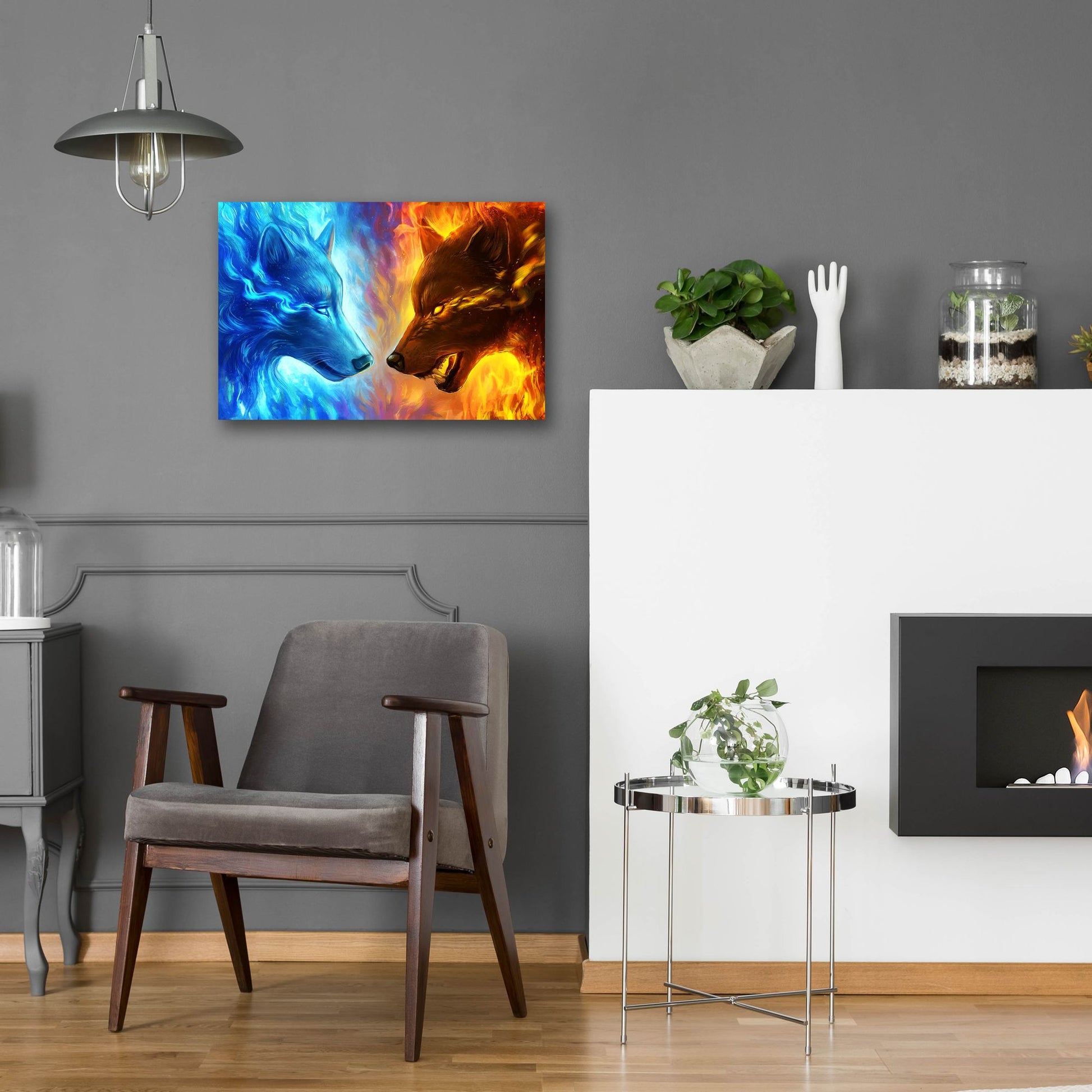 Epic Art 'Fire and Ice' by JoJoesArt, Acrylic Glass Wall Art,24x16