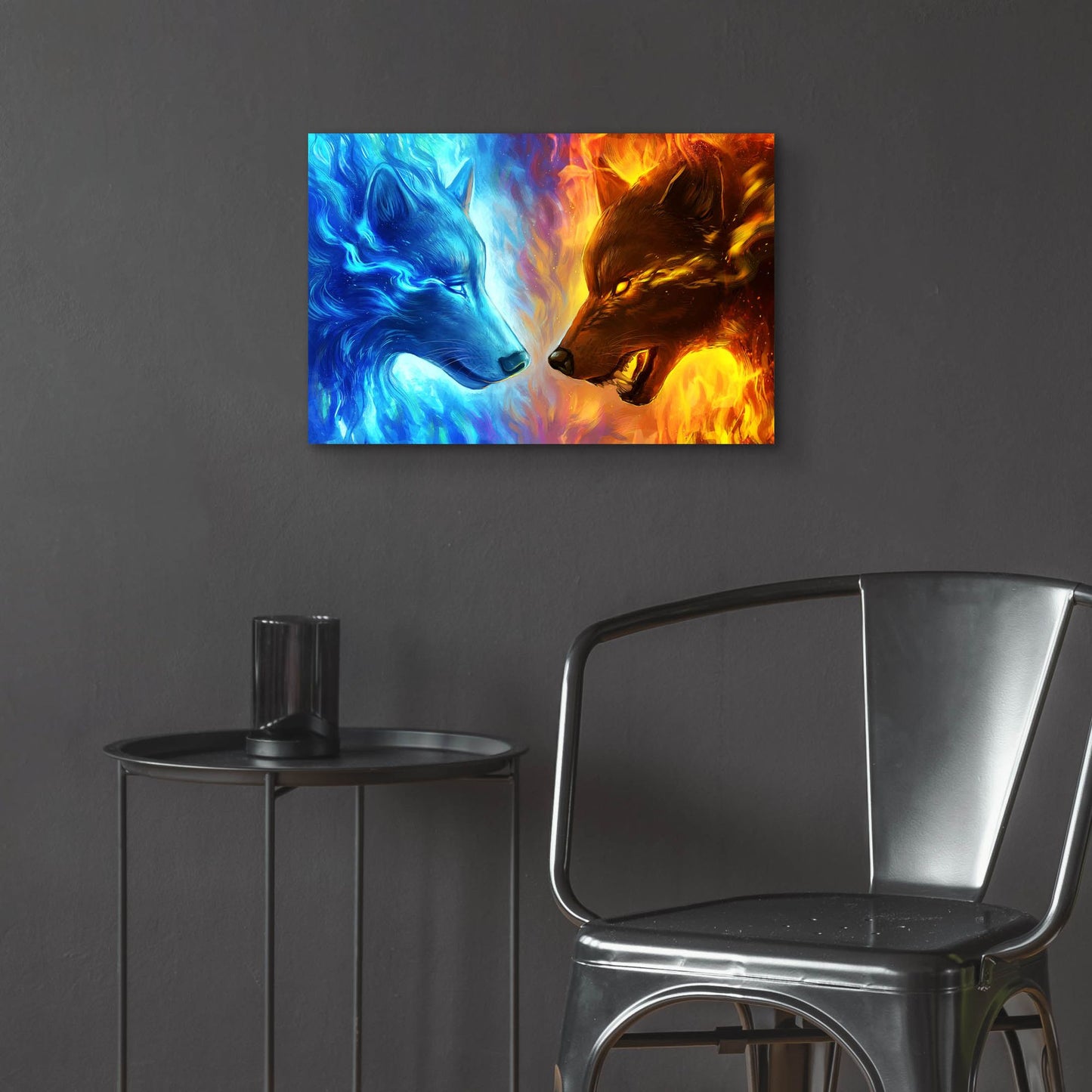 Epic Art 'Fire and Ice' by JoJoesArt, Acrylic Glass Wall Art,24x16