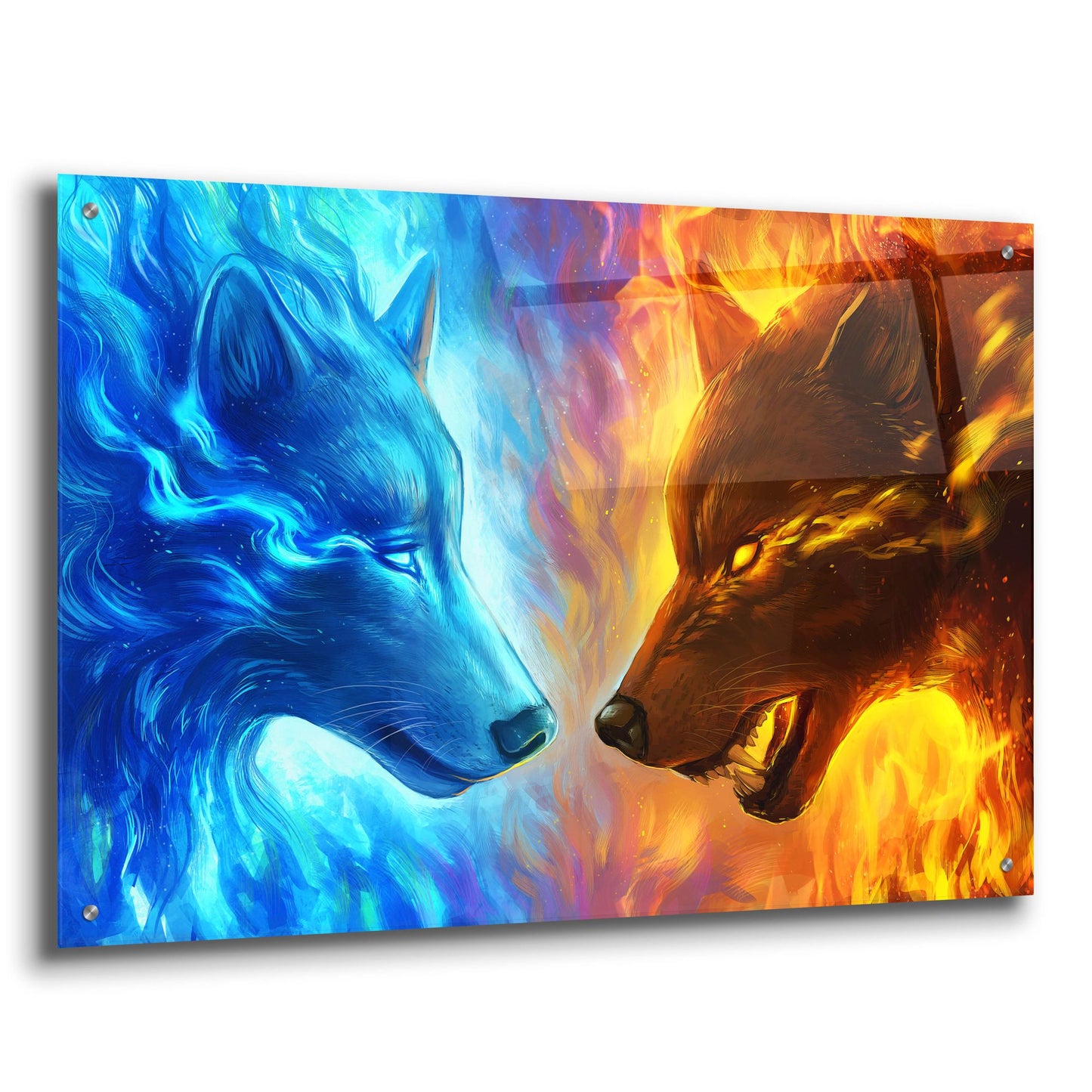 Epic Art 'Fire and Ice' by JoJoesArt, Acrylic Glass Wall Art,36x24