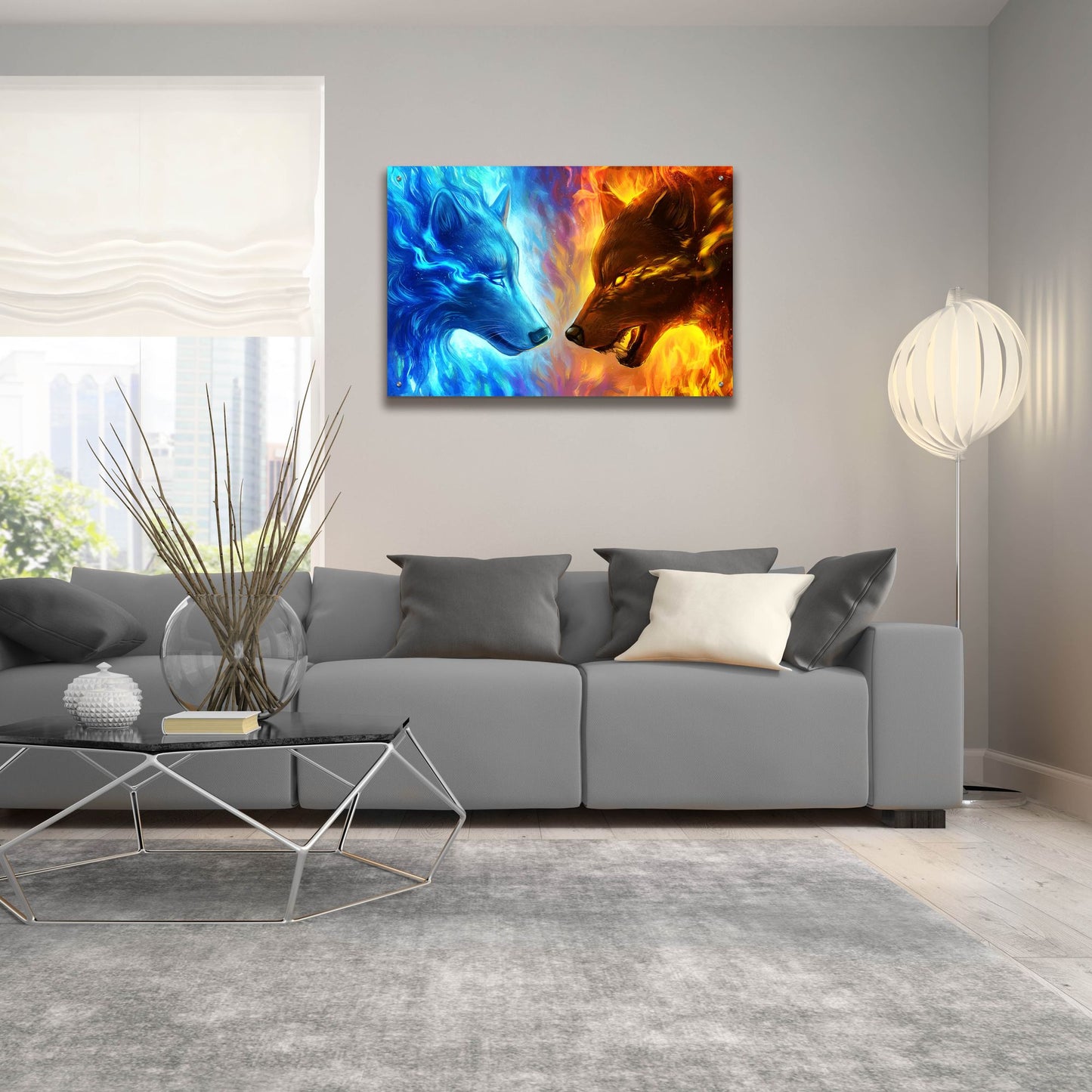 Epic Art 'Fire and Ice' by JoJoesArt, Acrylic Glass Wall Art,36x24