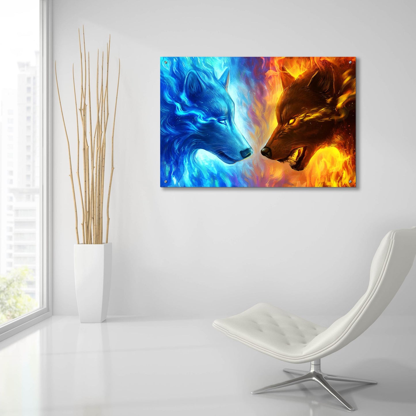 Epic Art 'Fire and Ice' by JoJoesArt, Acrylic Glass Wall Art,36x24