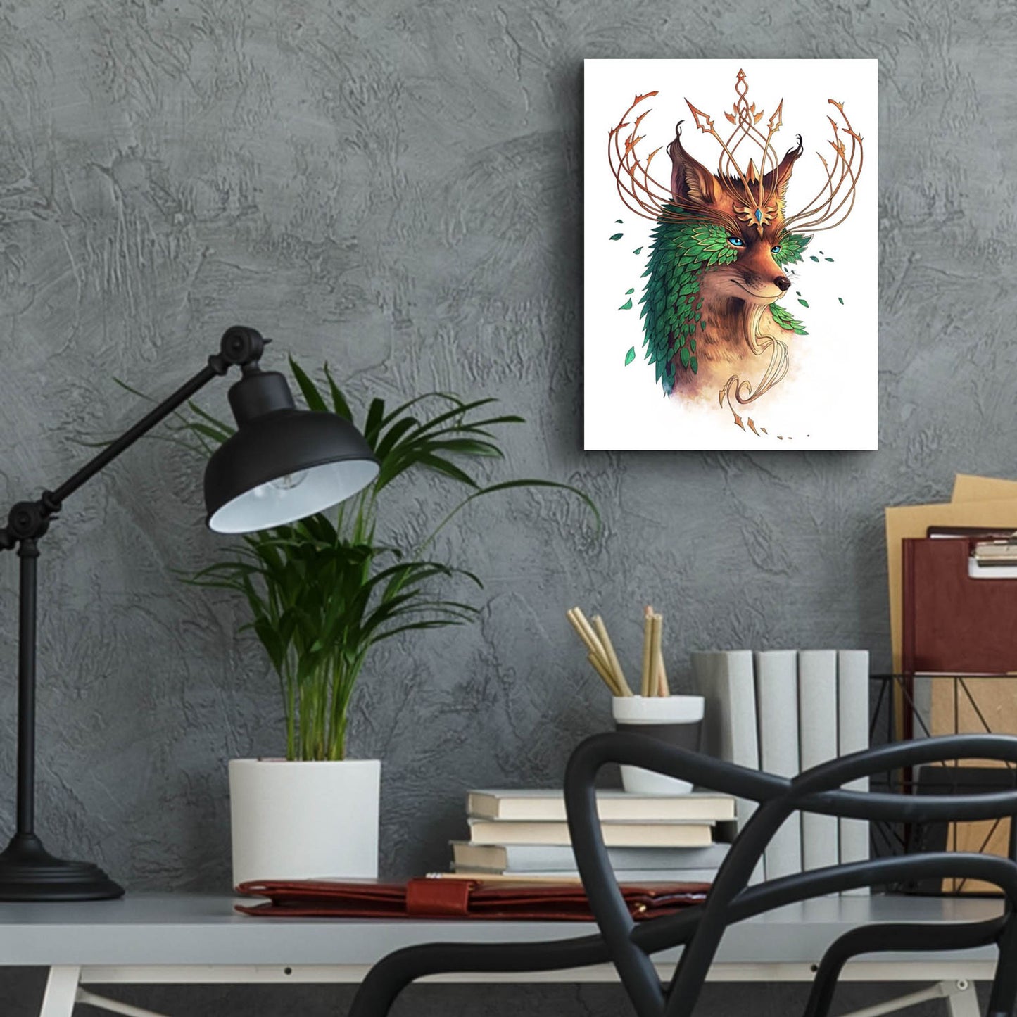 Epic Art 'Fox Colored' by JoJoesArt, Acrylic Glass Wall Art,12x16
