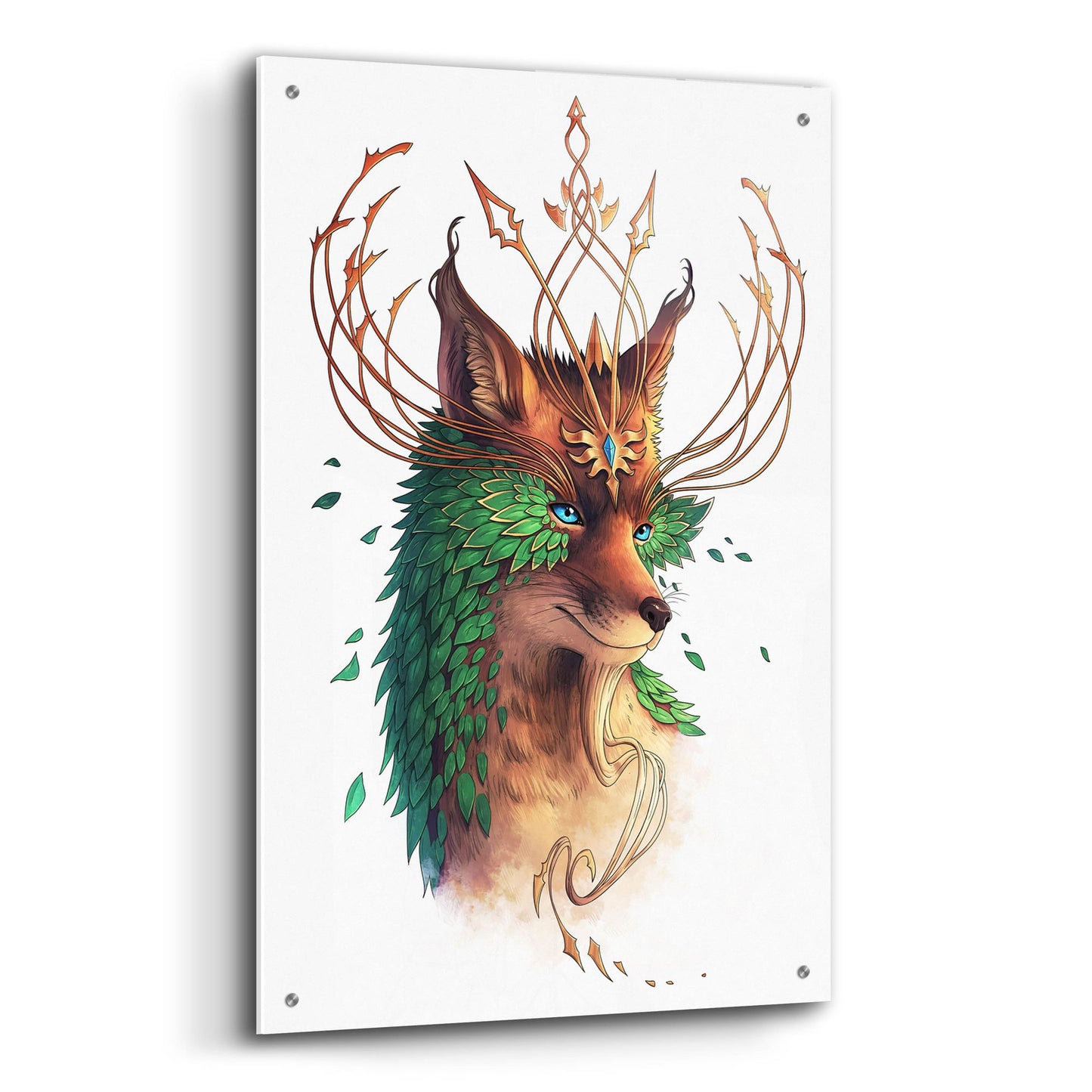 Epic Art 'Fox Colored' by JoJoesArt, Acrylic Glass Wall Art,24x36