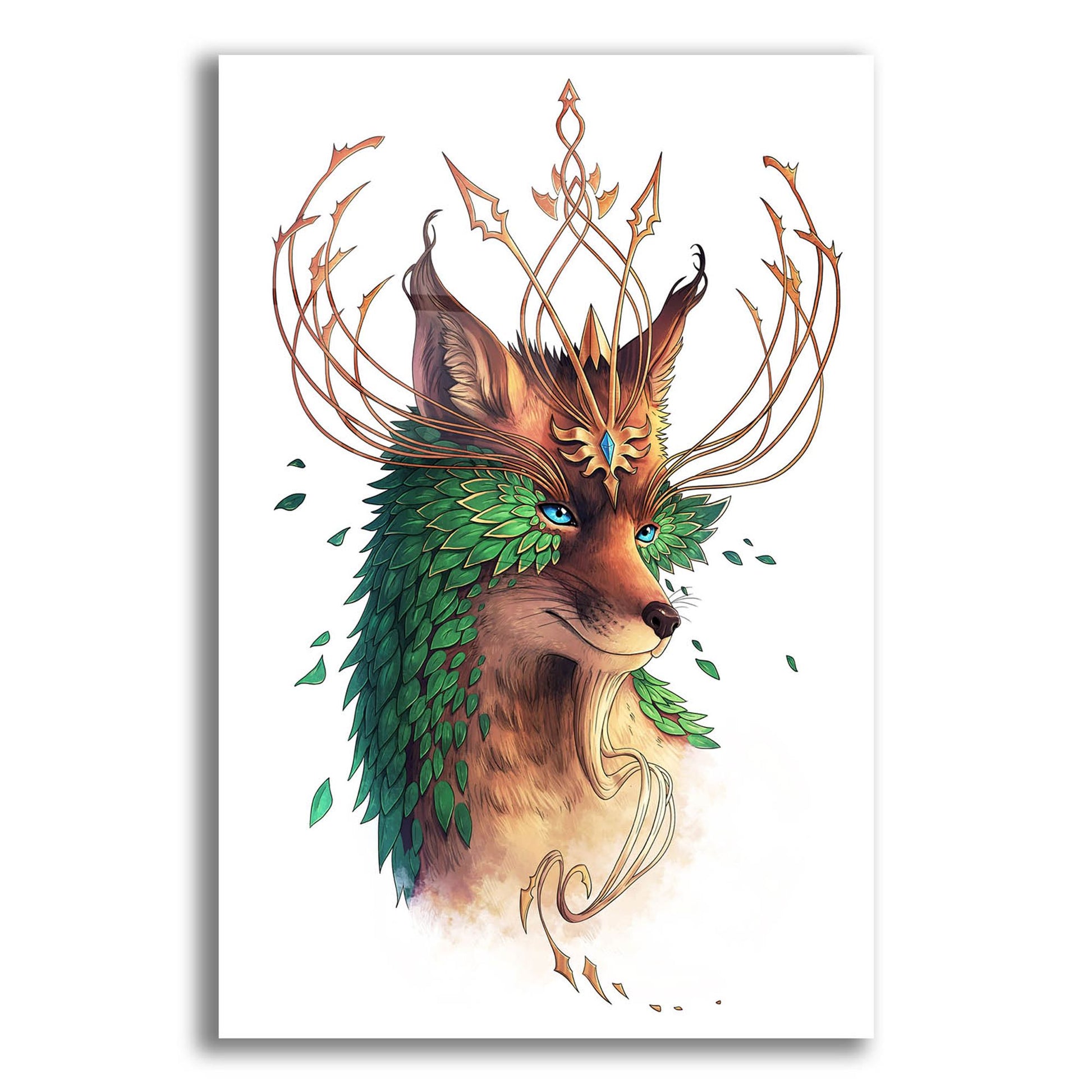 Epic Art 'Fox Colored' by JoJoesArt, Acrylic Glass Wall Art