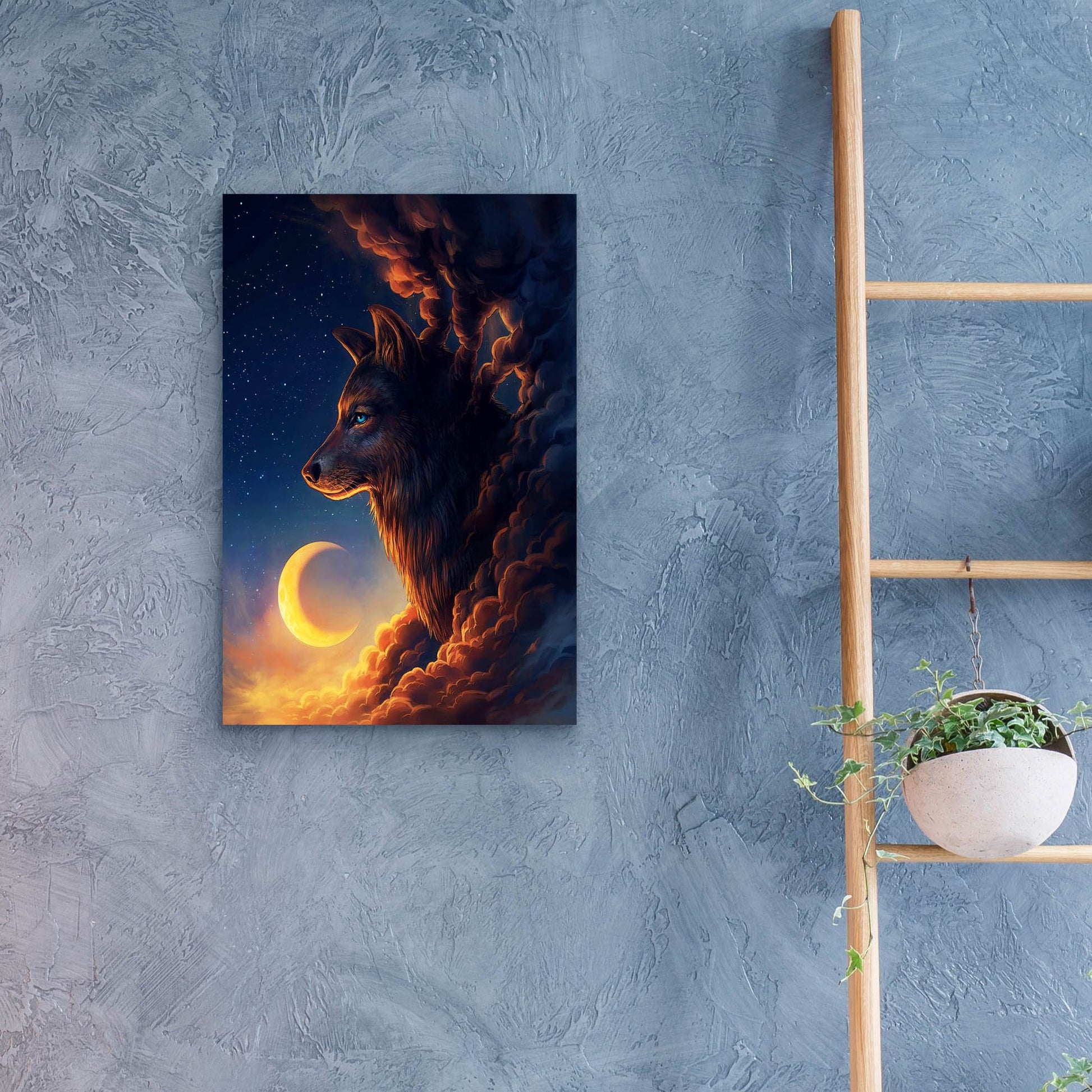 Epic Art 'Golden Moon' by JoJoesArt, Acrylic Glass Wall Art,16x24