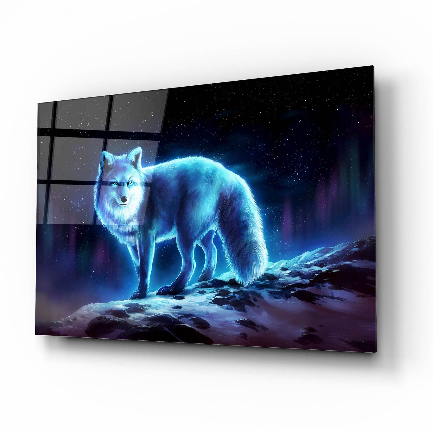 Epic Art 'Ice Fox' by JoJoesArt, Acrylic Glass Wall Art,16x12