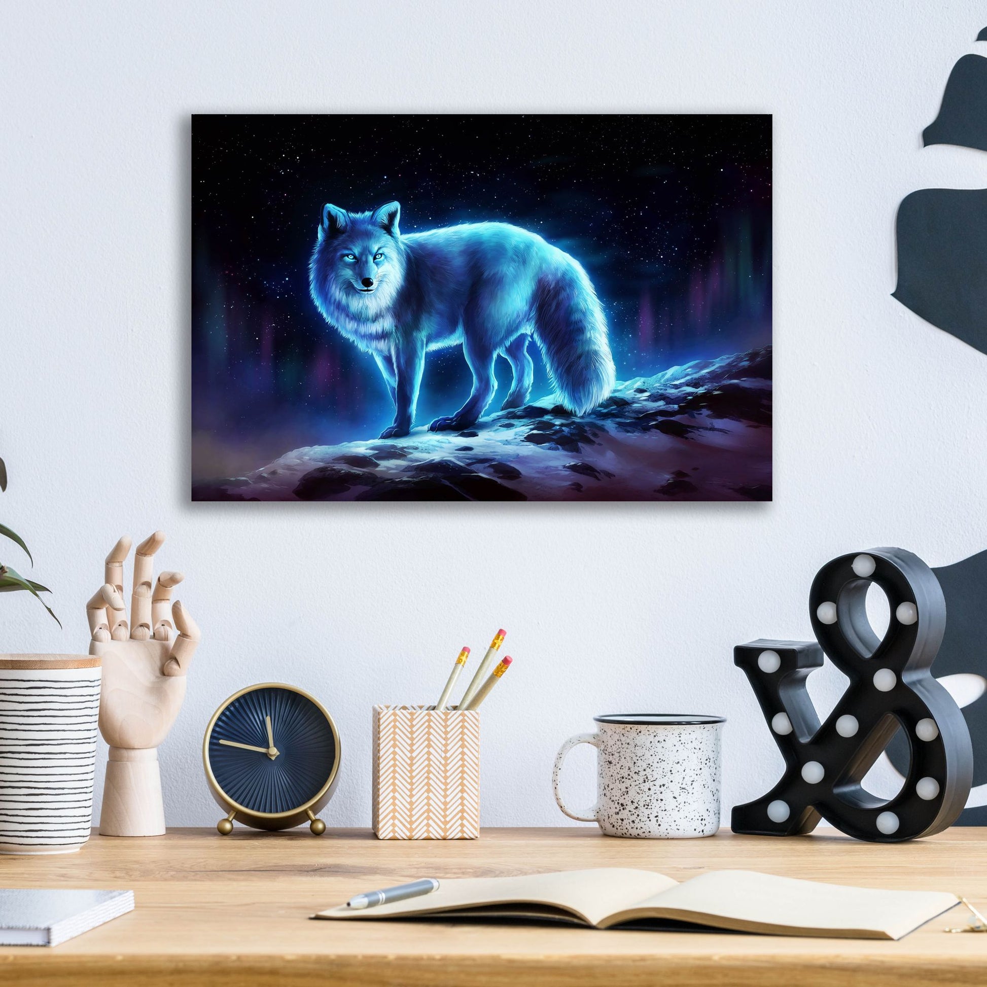 Epic Art 'Ice Fox' by JoJoesArt, Acrylic Glass Wall Art,16x12