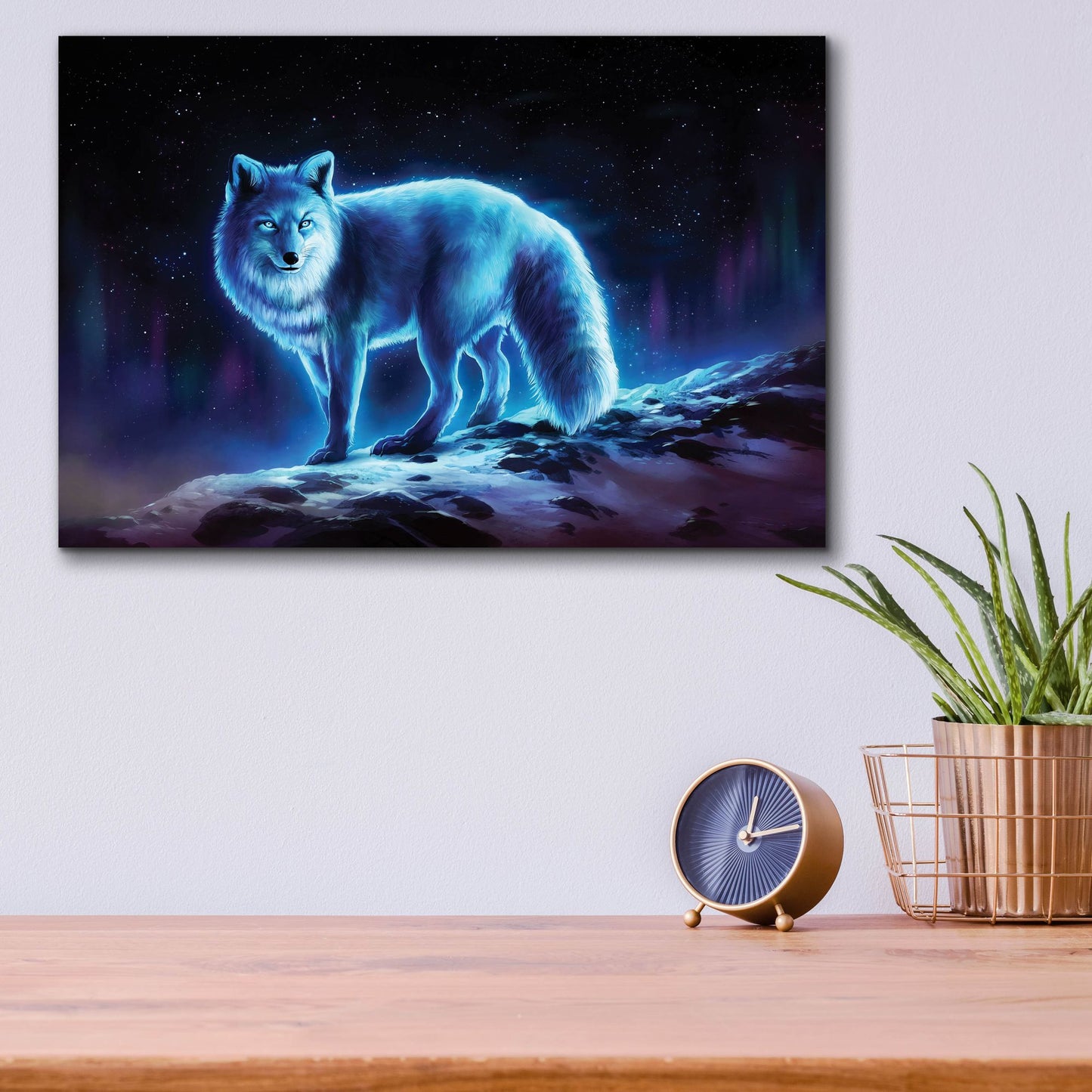 Epic Art 'Ice Fox' by JoJoesArt, Acrylic Glass Wall Art,16x12