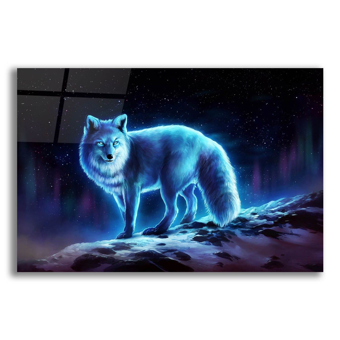 Epic Art 'Ice Fox' by JoJoesArt, Acrylic Glass Wall Art,16x12