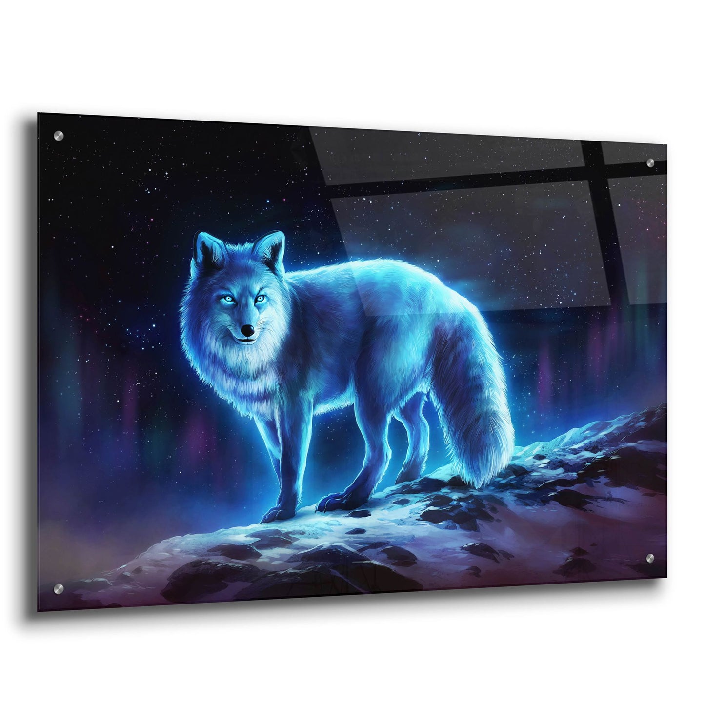 Epic Art 'Ice Fox' by JoJoesArt, Acrylic Glass Wall Art,36x24