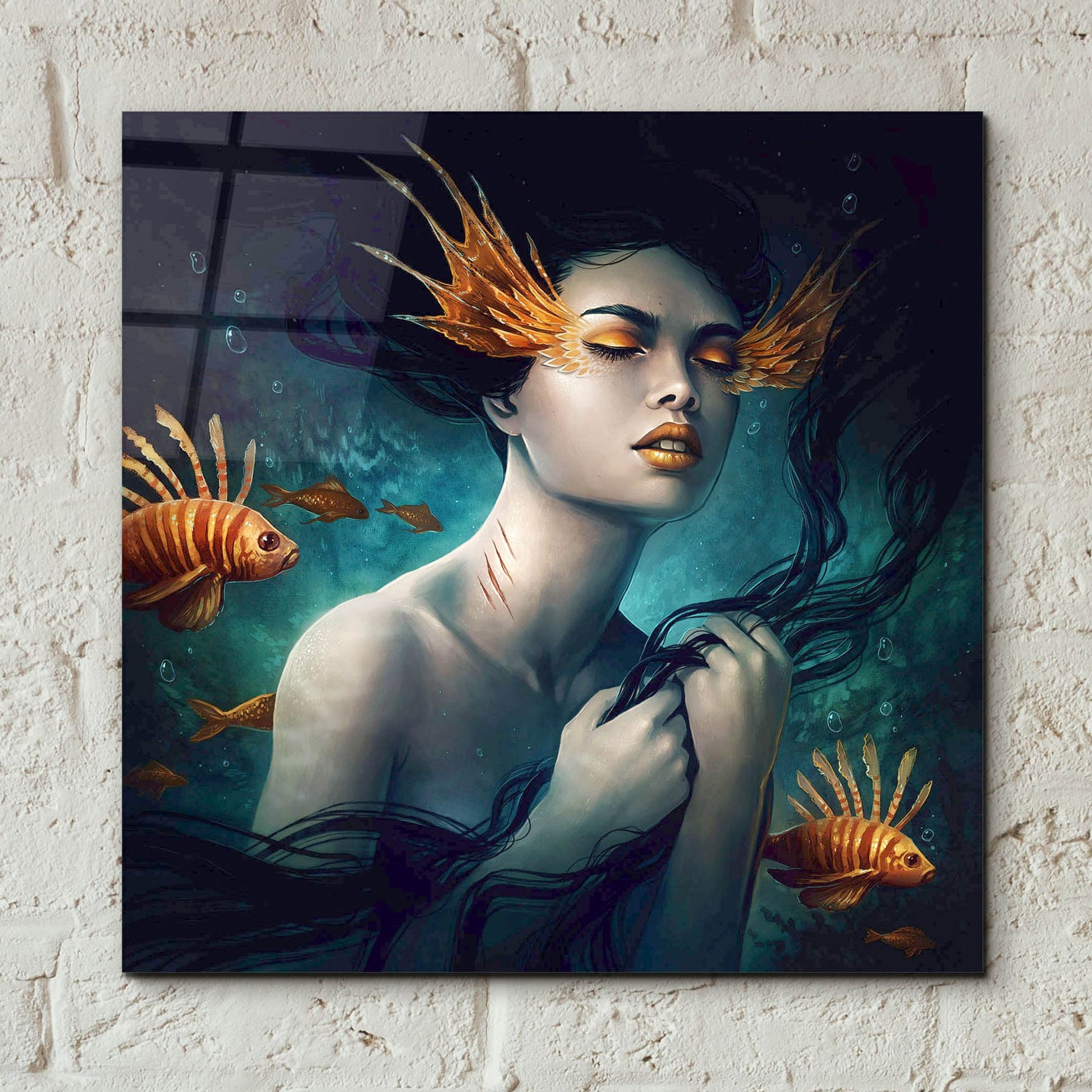 Epic Art 'Mermaid' by JoJoesArt, Acrylic Glass Wall Art,12x12