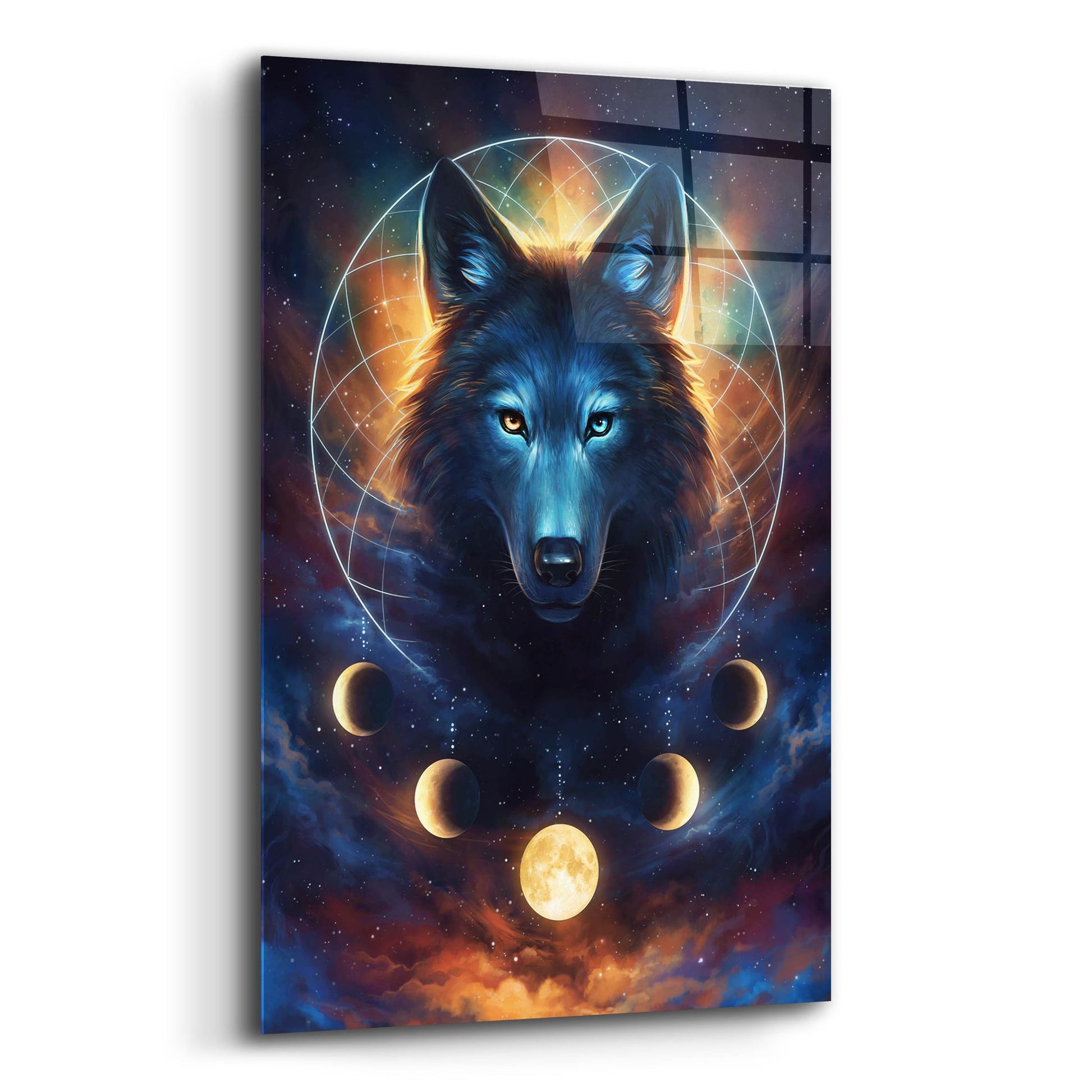 Epic Art 'Dream Catcher Wolf' by JoJoesArt, Acrylic Glass Wall Art,12x16