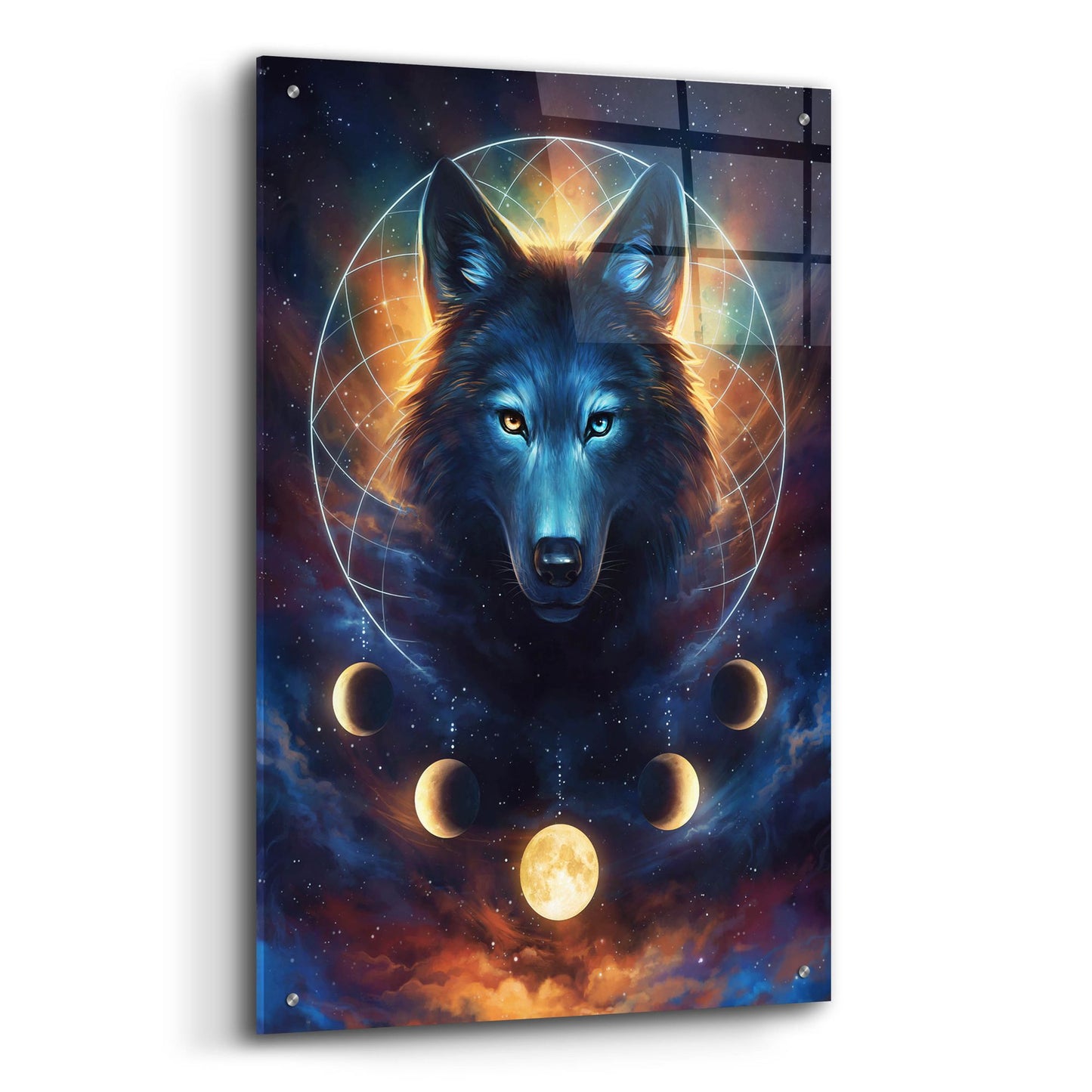 Epic Art 'Dream Catcher Wolf' by JoJoesArt, Acrylic Glass Wall Art,24x36