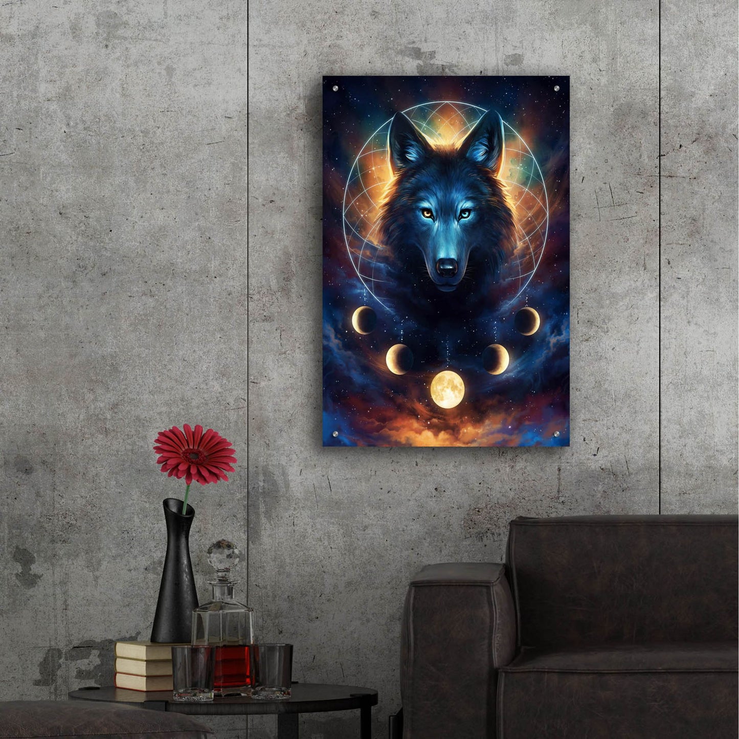 Epic Art 'Dream Catcher Wolf' by JoJoesArt, Acrylic Glass Wall Art,24x36