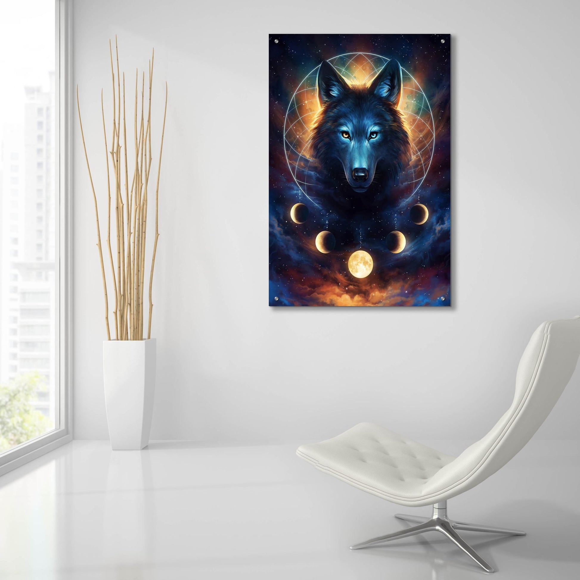 Epic Art 'Dream Catcher Wolf' by JoJoesArt, Acrylic Glass Wall Art,24x36