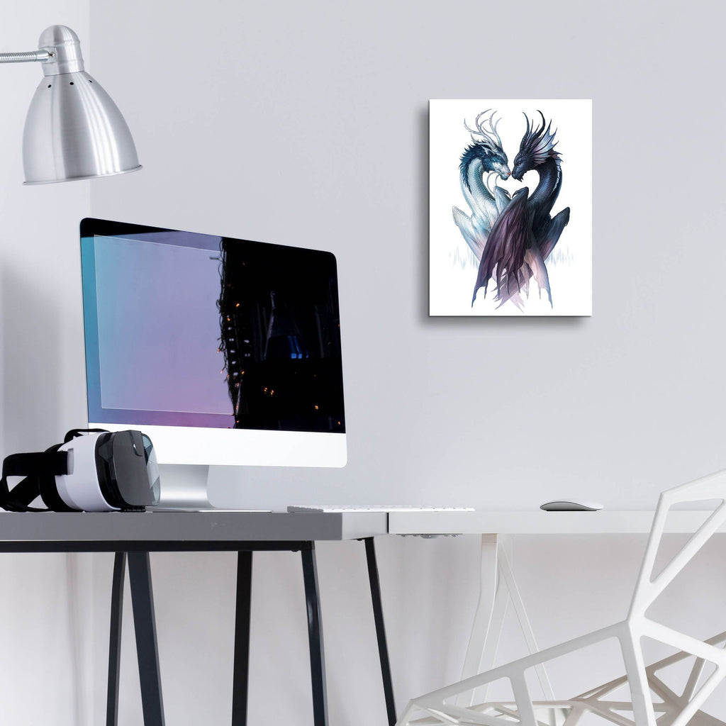 Epic Art 'Yin Yang Dragons' by JoJoesArt, Acrylic Glass Wall Art,12x16