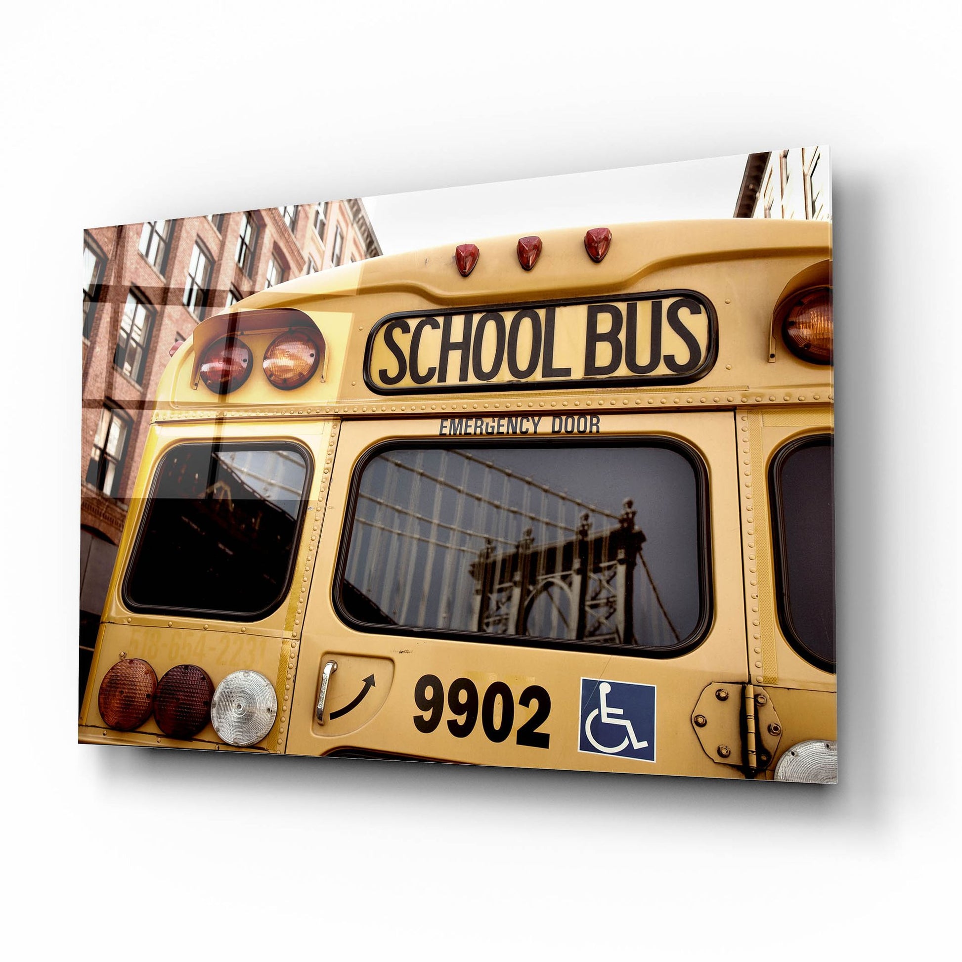 Epic Art 'NYC School Bus' by Nina Papiorek, Acrylic Glass Wall Art,16x12