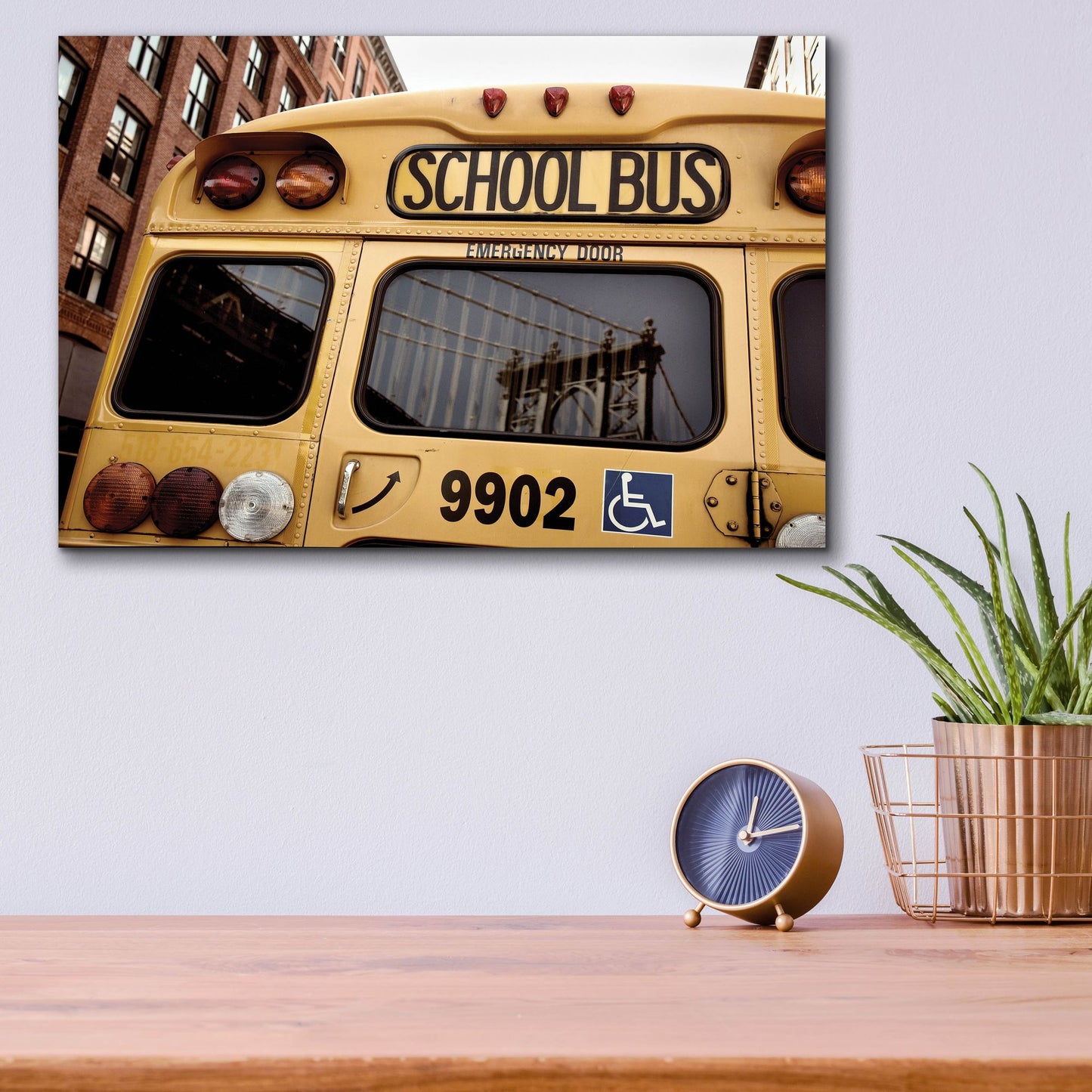 Epic Art 'NYC School Bus' by Nina Papiorek, Acrylic Glass Wall Art,16x12