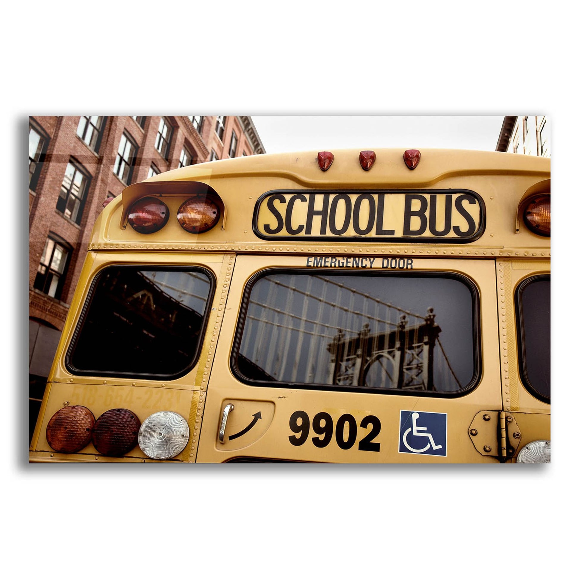 Epic Art 'NYC School Bus' by Nina Papiorek, Acrylic Glass Wall Art,16x12