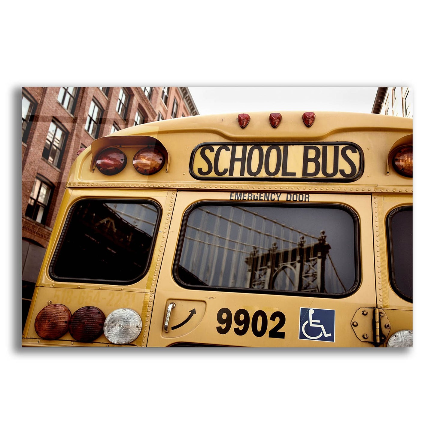 Epic Art 'NYC School Bus' by Nina Papiorek, Acrylic Glass Wall Art,24x16