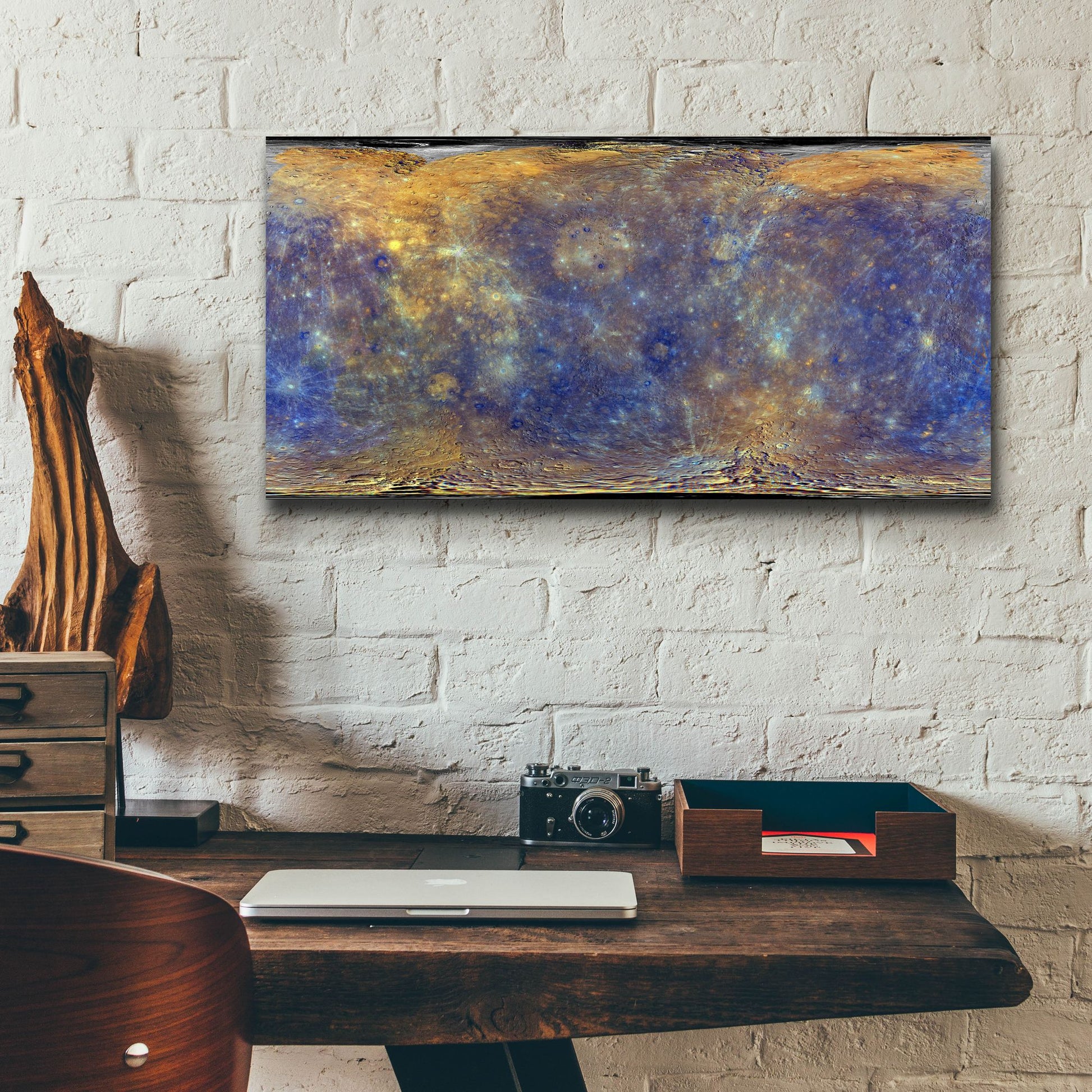 Epic Art 'Enhanced Color Mercury Map by NASA' by Epic Portfolio, Acrylic Glass Wall Art,24x12