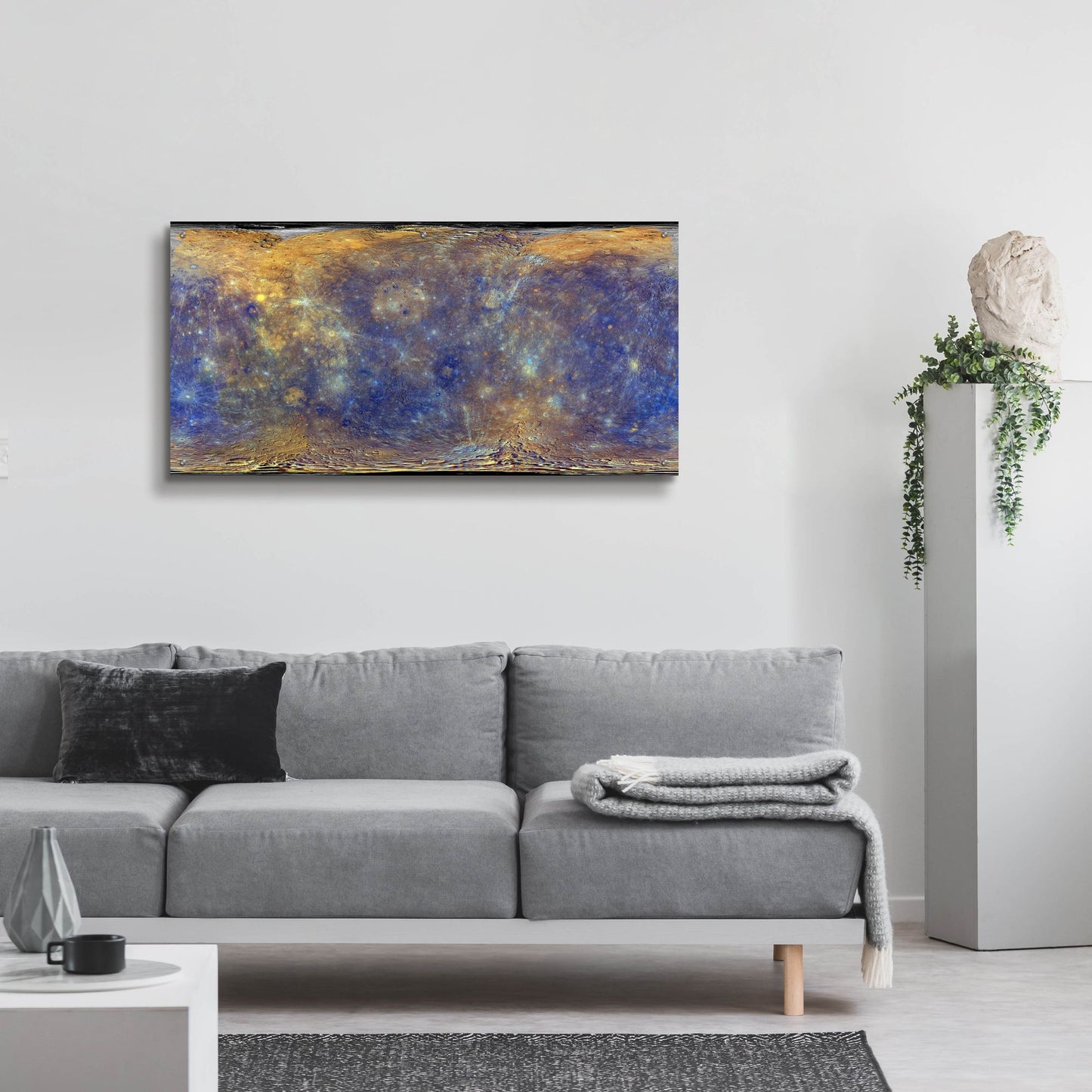 Epic Art 'Enhanced Color Mercury Map by NASA' by Epic Portfolio, Acrylic Glass Wall Art,48x24