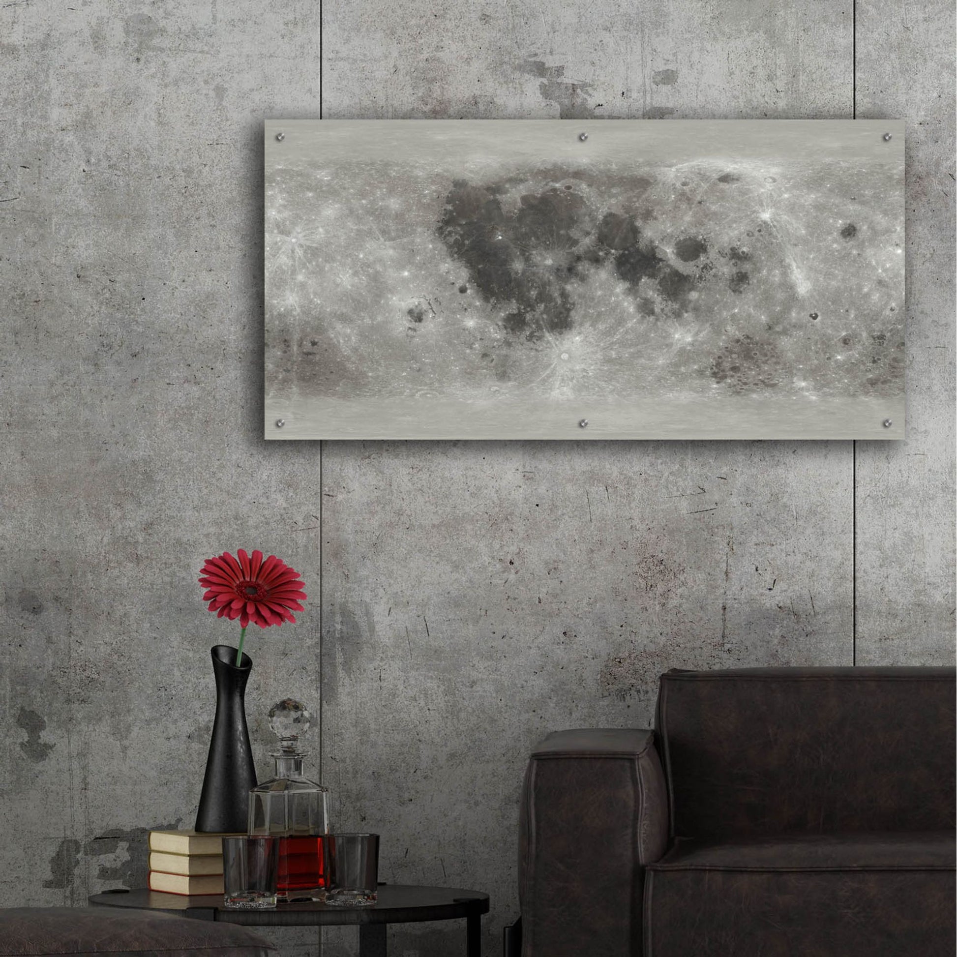 Epic Art 'Moon Map by NASA' by Epic Portfolio, Acrylic Glass Wall Art,48x24