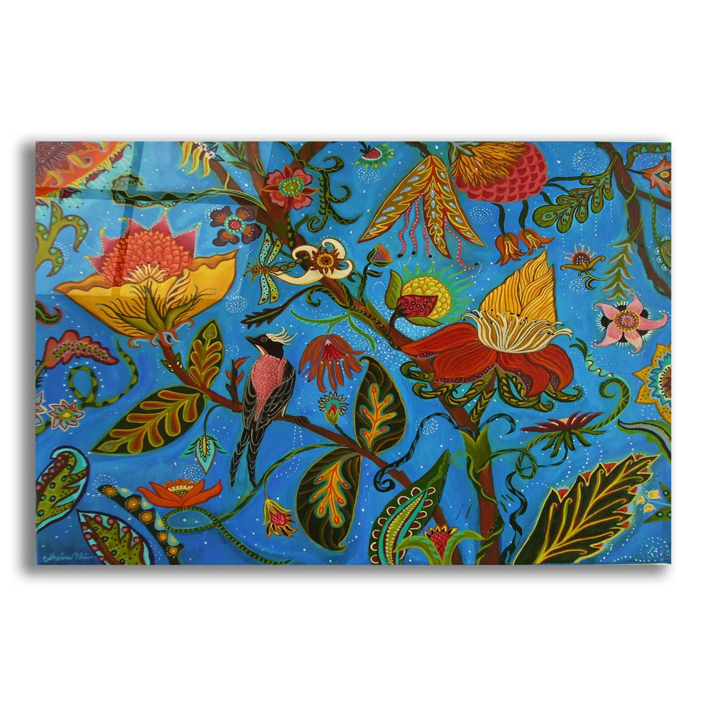 Epic Art 'Flowers Gone Wild' by Catherine A Nolin, Acrylic Glass Wall Art,16x12