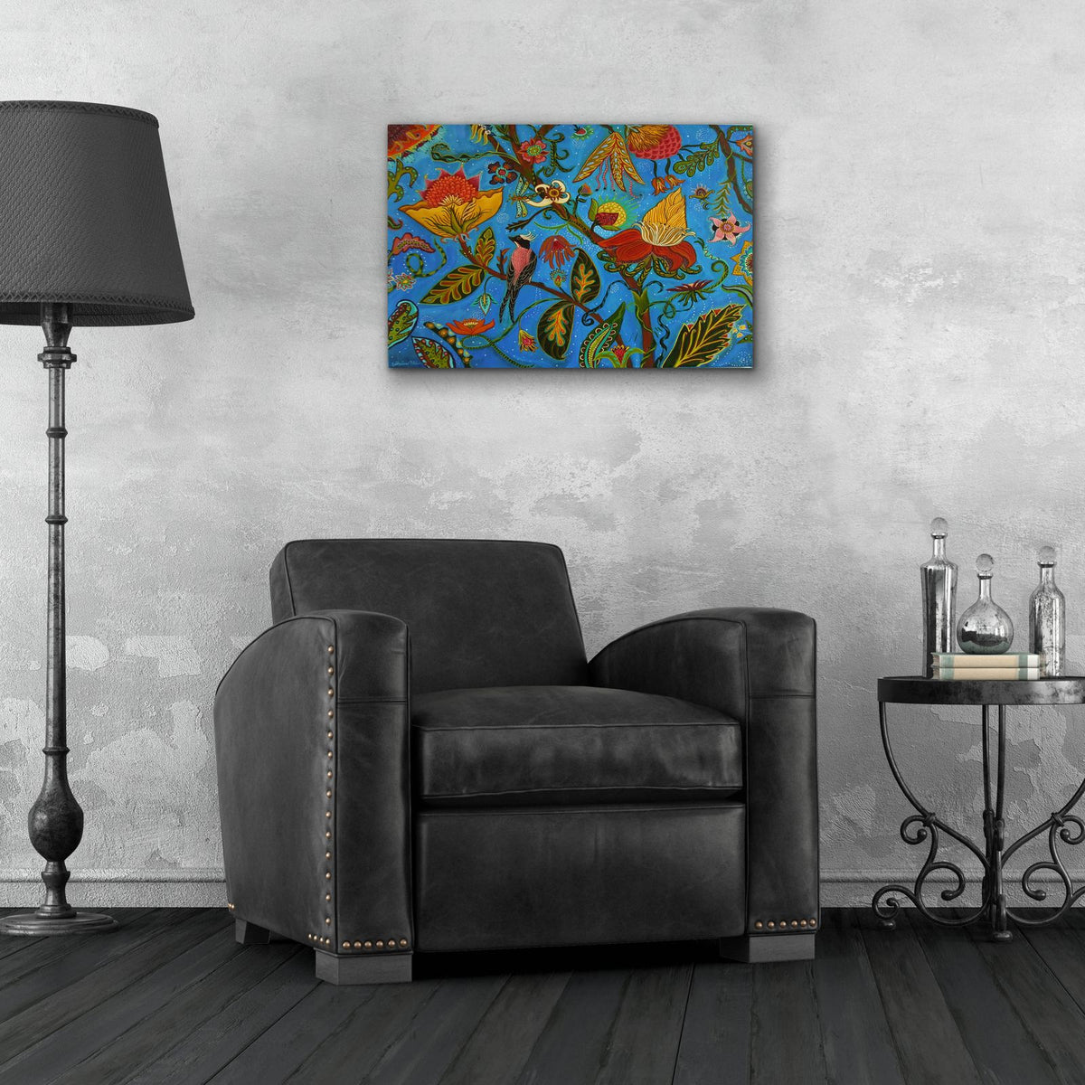 Flowers Gone Wild by Catherine A Nolin - 24x16 acrylic wall art in a room
