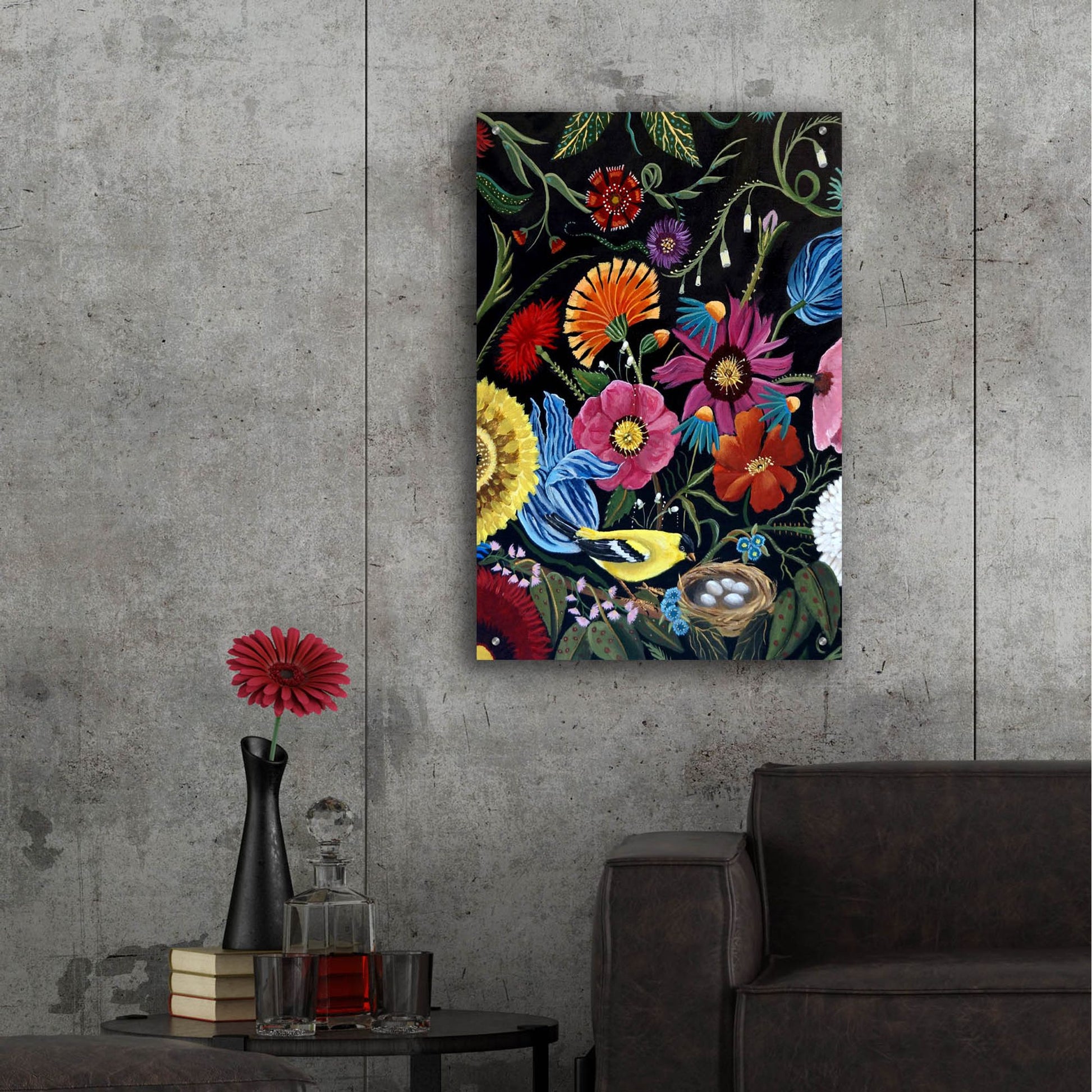 Epic Art 'Finch' by Catherine A Nolin, Acrylic Glass Wall Art,24x36