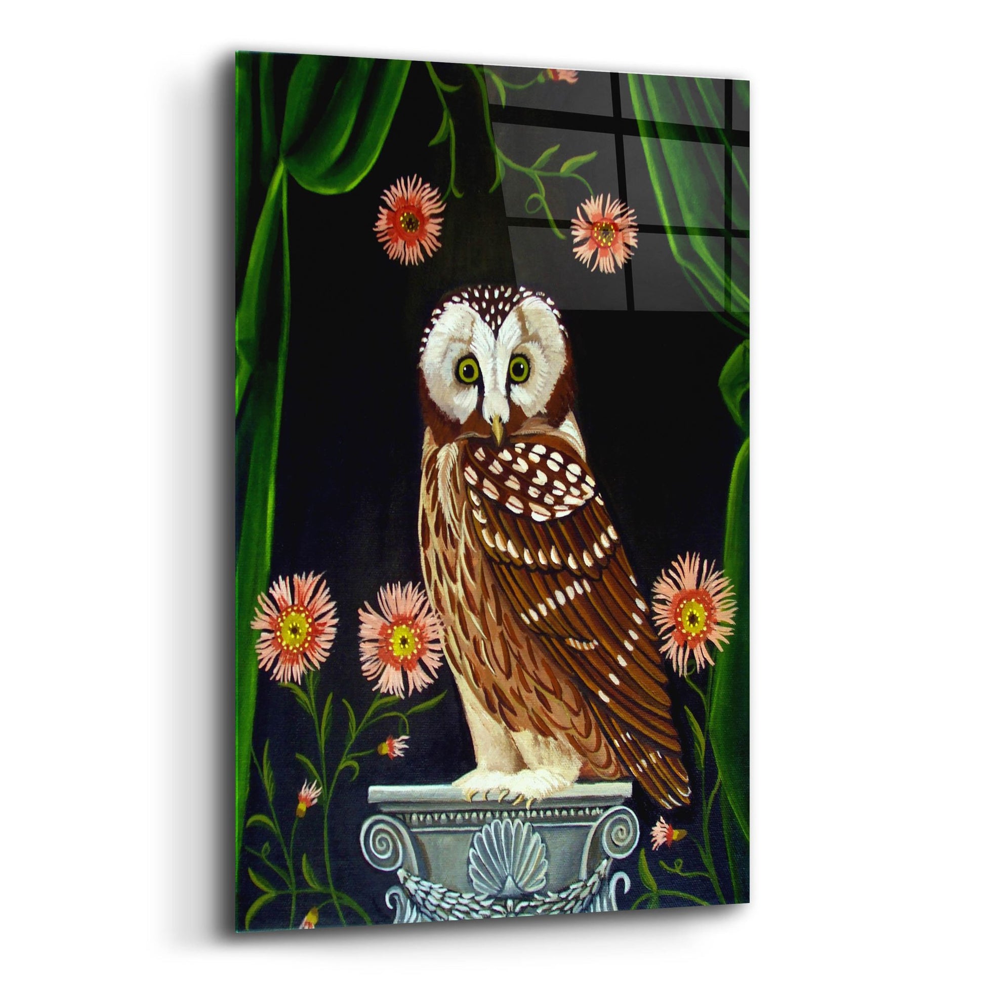 Epic Art 'Owl Guardian Print' by Catherine A Nolin, Acrylic Glass Wall Art,12x16