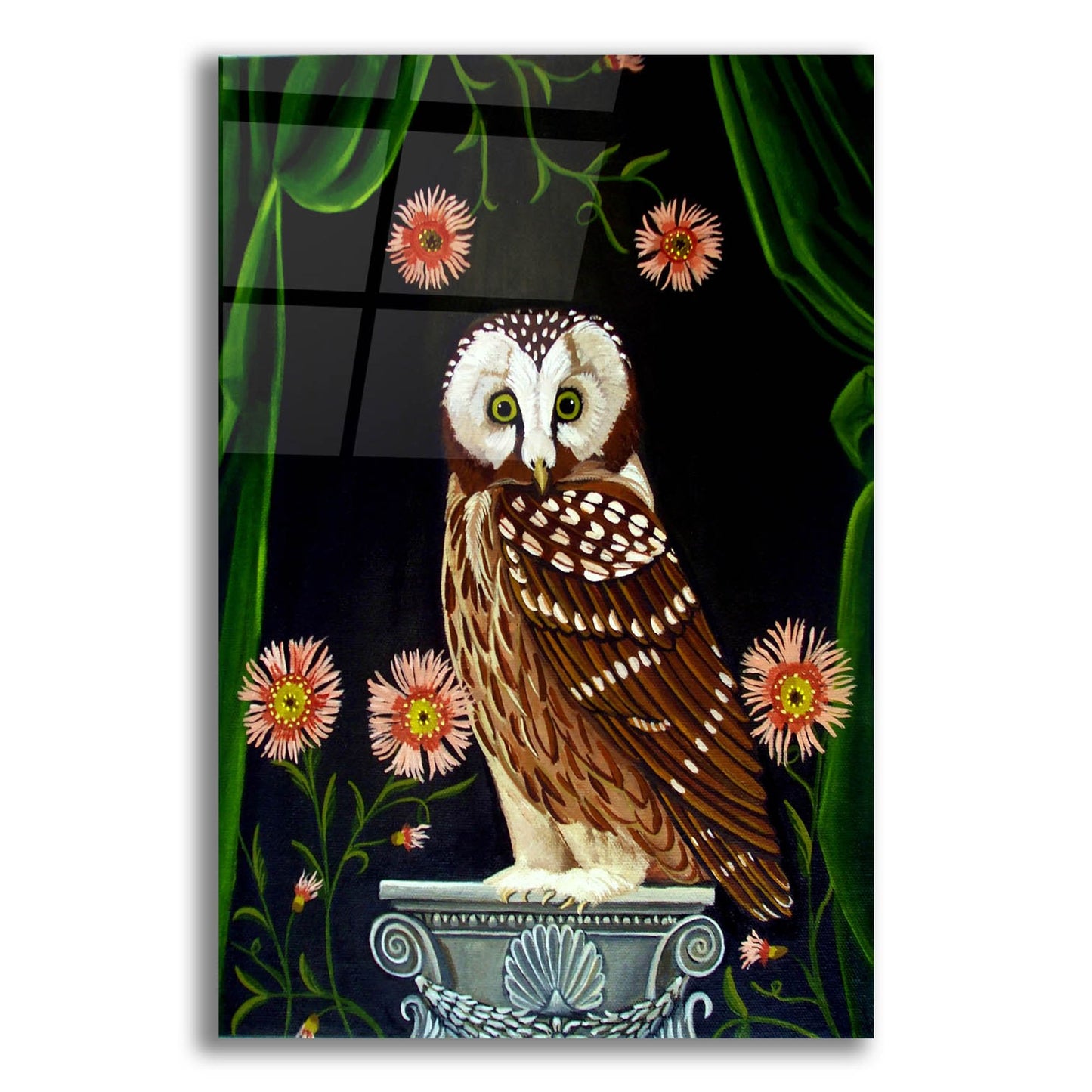 Epic Art 'Owl Guardian Print' by Catherine A Nolin, Acrylic Glass Wall Art,12x16