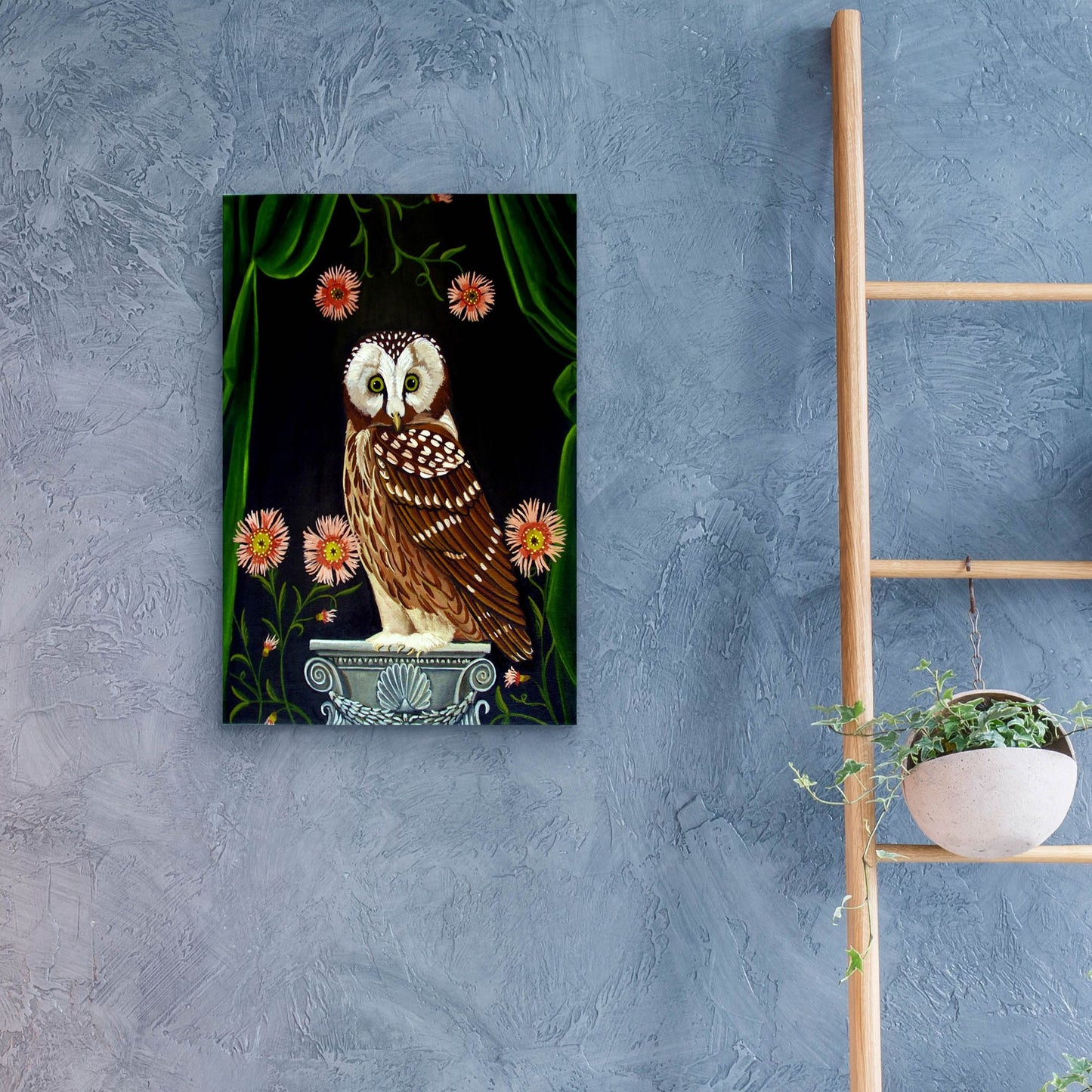 Epic Art 'Owl Guardian Print' by Catherine A Nolin, Acrylic Glass Wall Art,16x24