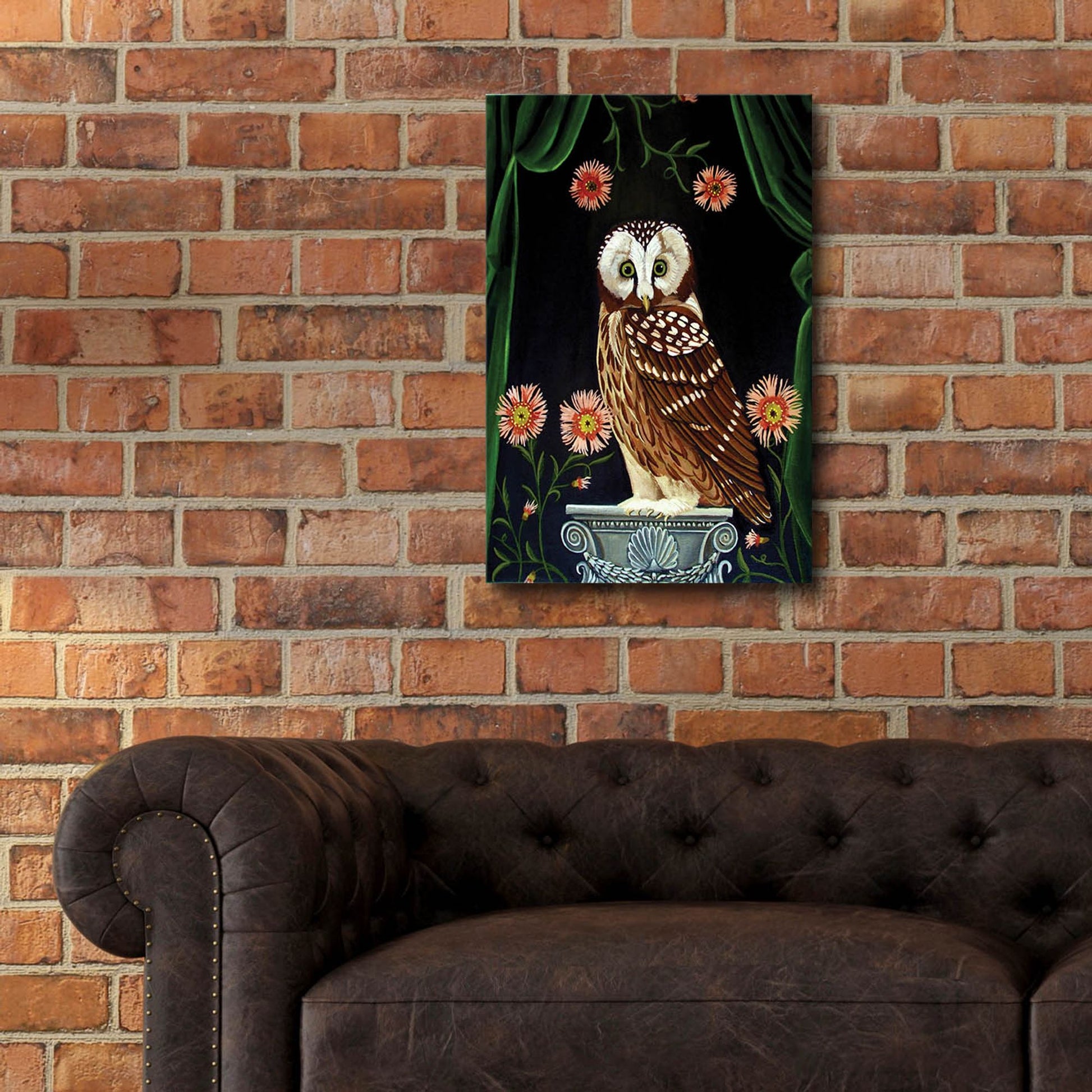 Epic Art 'Owl Guardian Print' by Catherine A Nolin, Acrylic Glass Wall Art,16x24