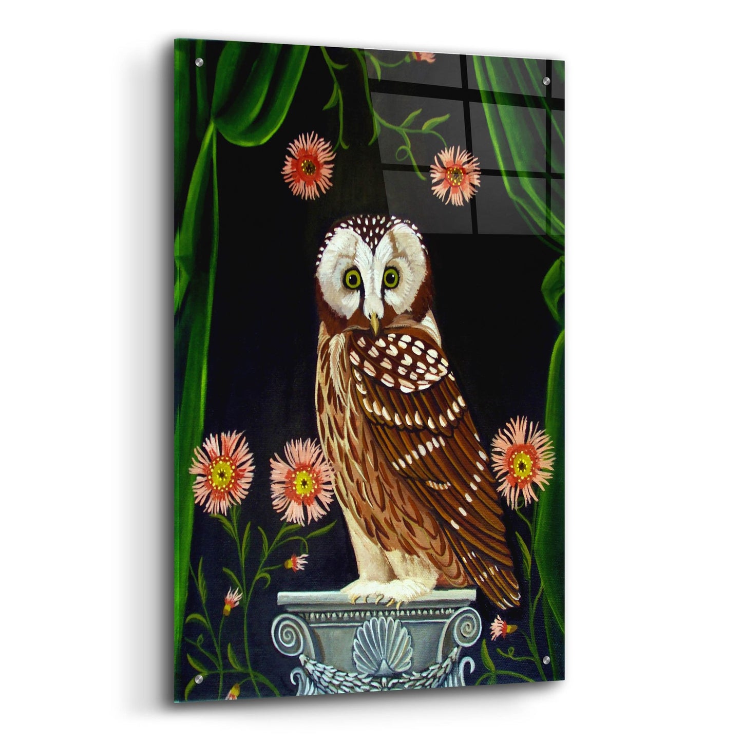 Epic Art 'Owl Guardian Print' by Catherine A Nolin, Acrylic Glass Wall Art,24x36