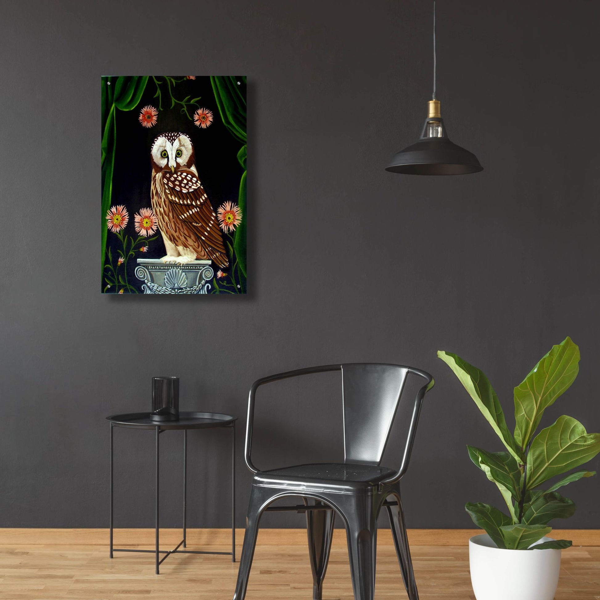 Epic Art 'Owl Guardian Print' by Catherine A Nolin, Acrylic Glass Wall Art,24x36