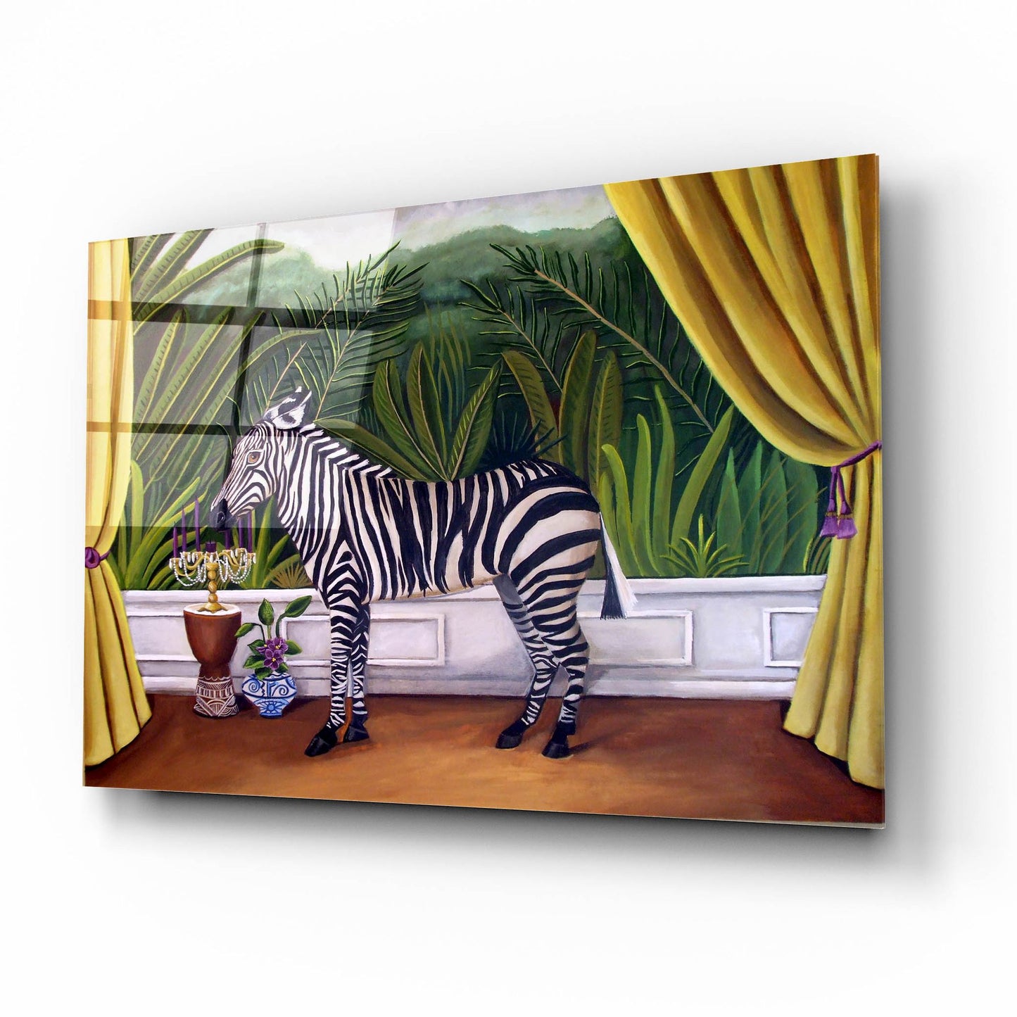 Epic Art 'Zebra' by Catherine A Nolin, Acrylic Glass Wall Art,16x12