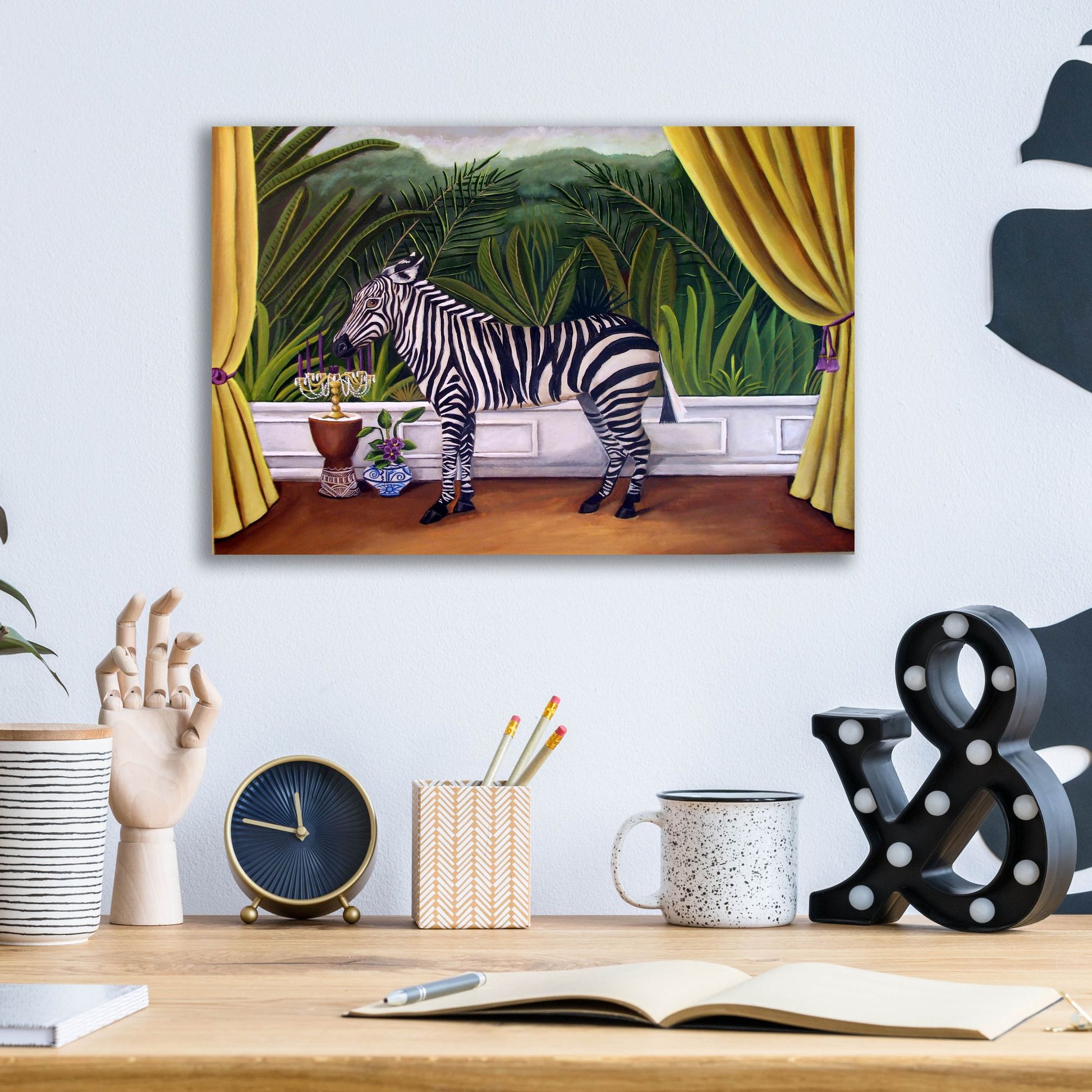 Epic Art 'Zebra' by Catherine A Nolin, Acrylic Glass Wall Art,16x12