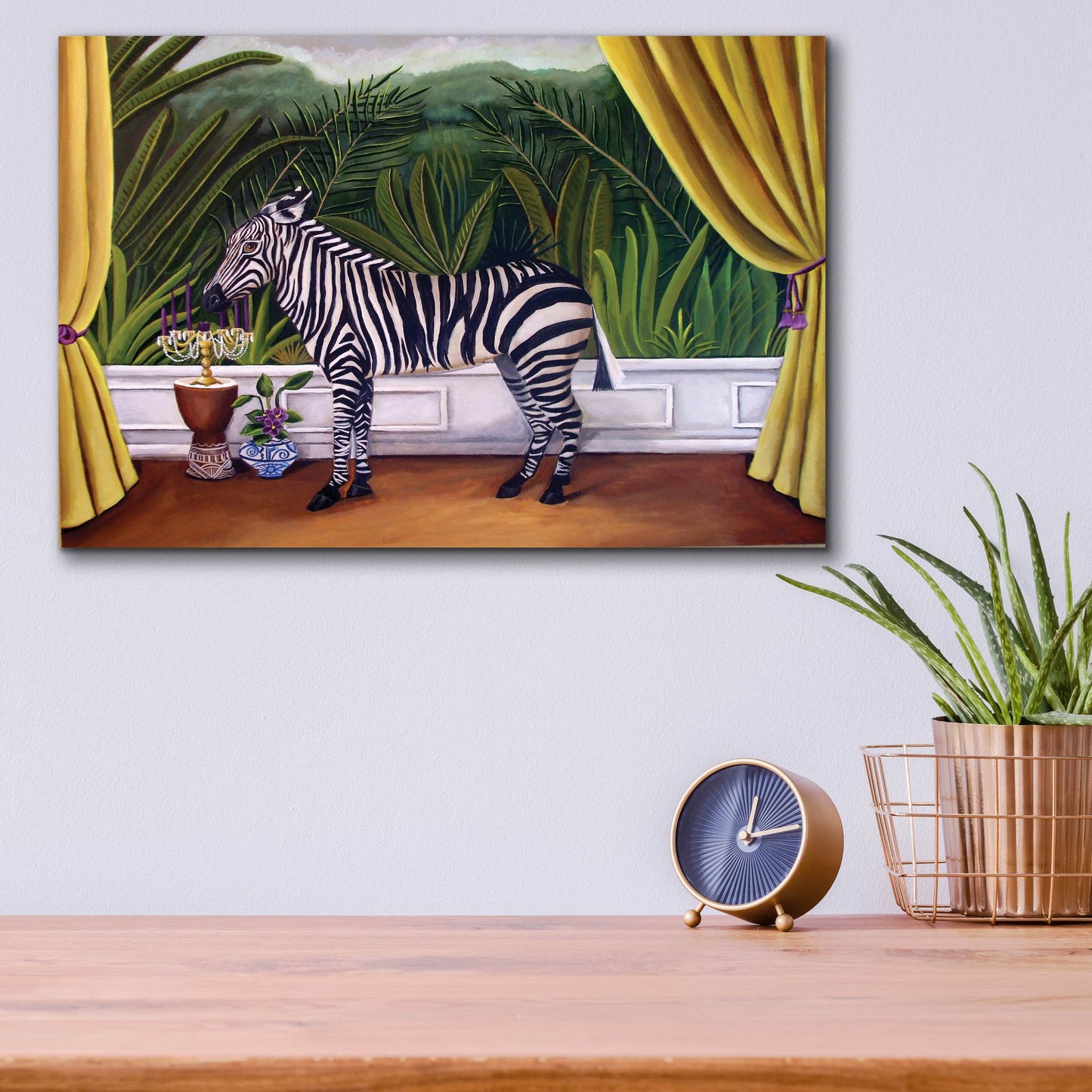 Epic Art 'Zebra' by Catherine A Nolin, Acrylic Glass Wall Art,16x12