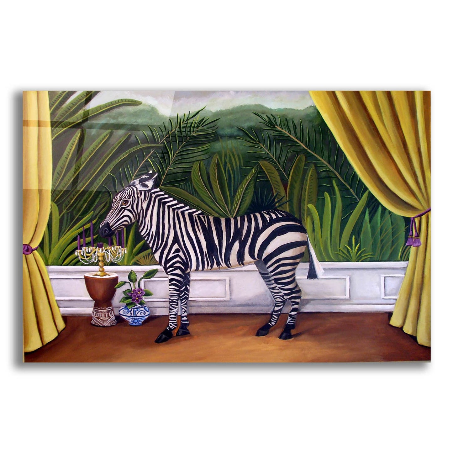 Epic Art 'Zebra' by Catherine A Nolin, Acrylic Glass Wall Art,16x12