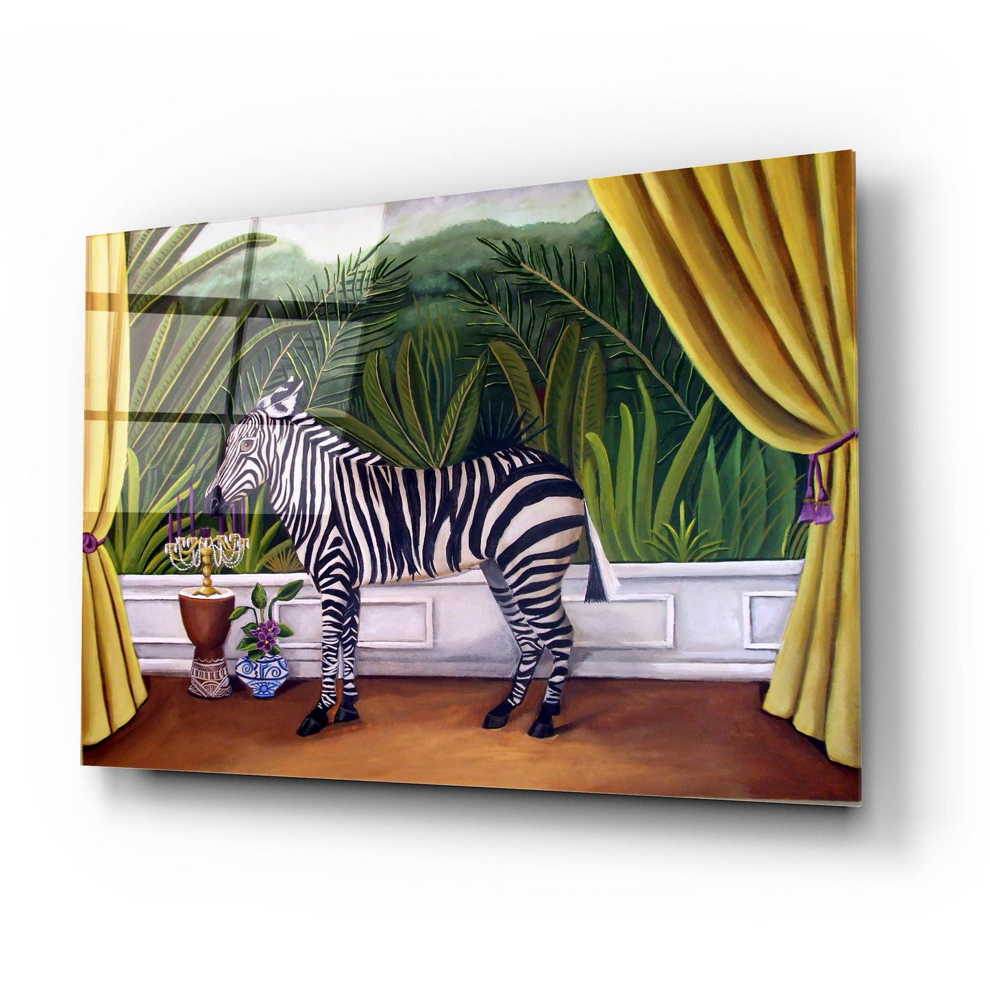 Epic Art 'Zebra' by Catherine A Nolin, Acrylic Glass Wall Art,24x16