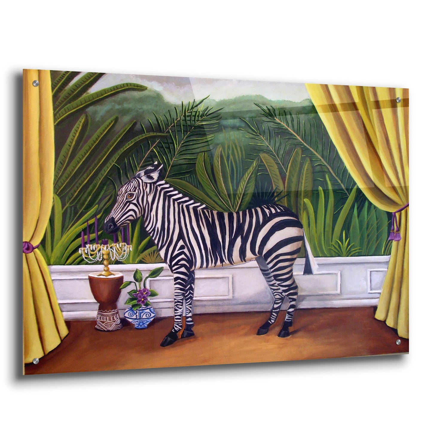 Epic Art 'Zebra' by Catherine A Nolin, Acrylic Glass Wall Art,36x24