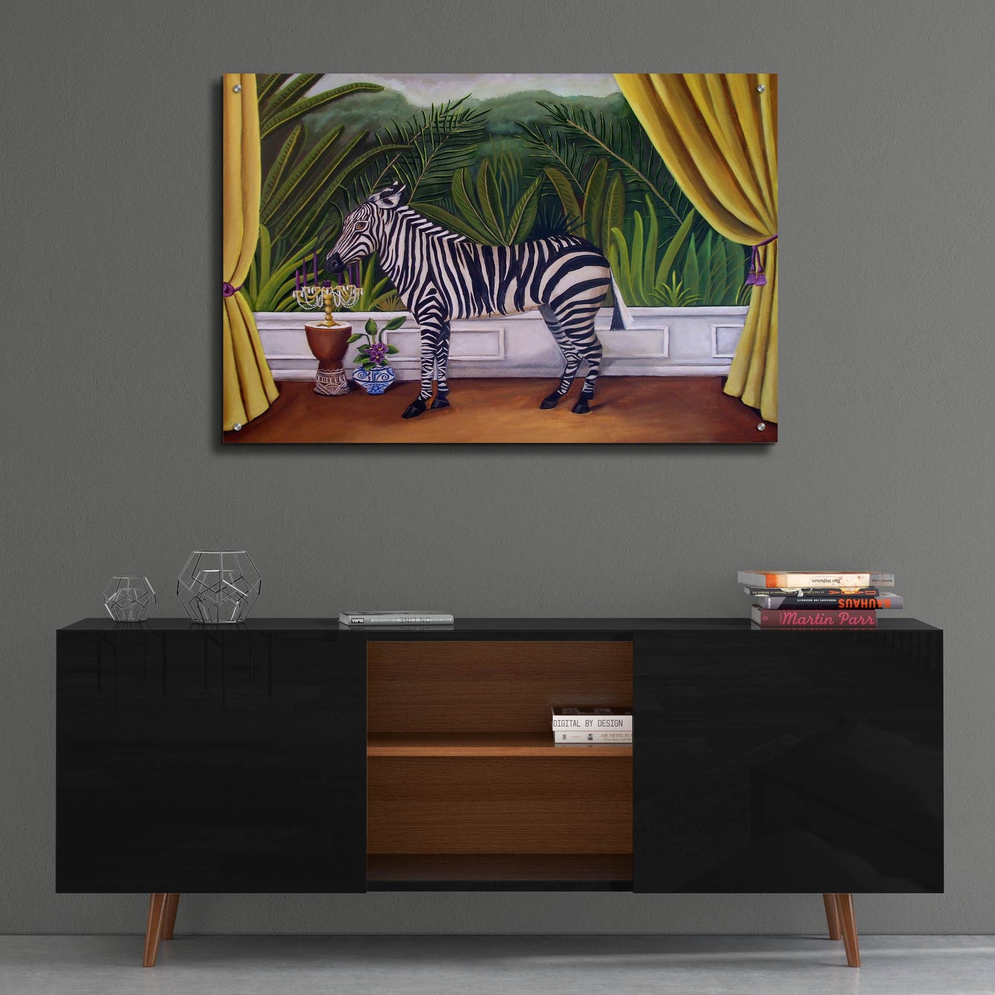 Epic Art 'Zebra' by Catherine A Nolin, Acrylic Glass Wall Art,36x24