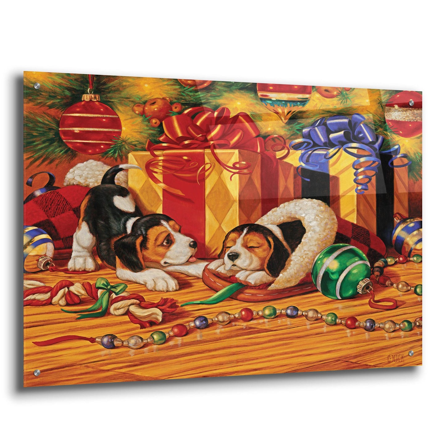 Epic Art 'Beagle Pups' by Christopher Nick, Acrylic Glass Wall Art,36x24